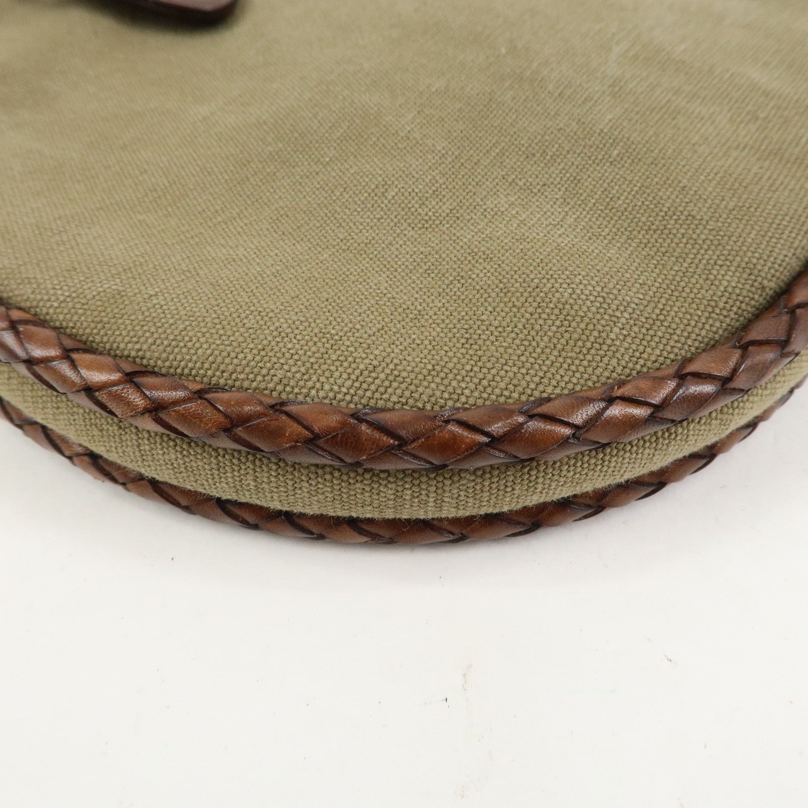 GUCCI Bamboo Canvas Leather Shoulder Bag Hand Bag Brown 109128