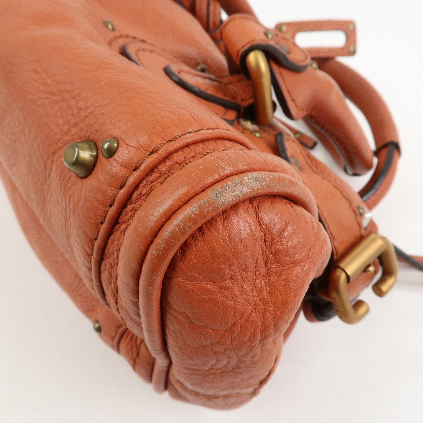 Chloe Paddington Leather Hand Bag Shoulder Bag Orange