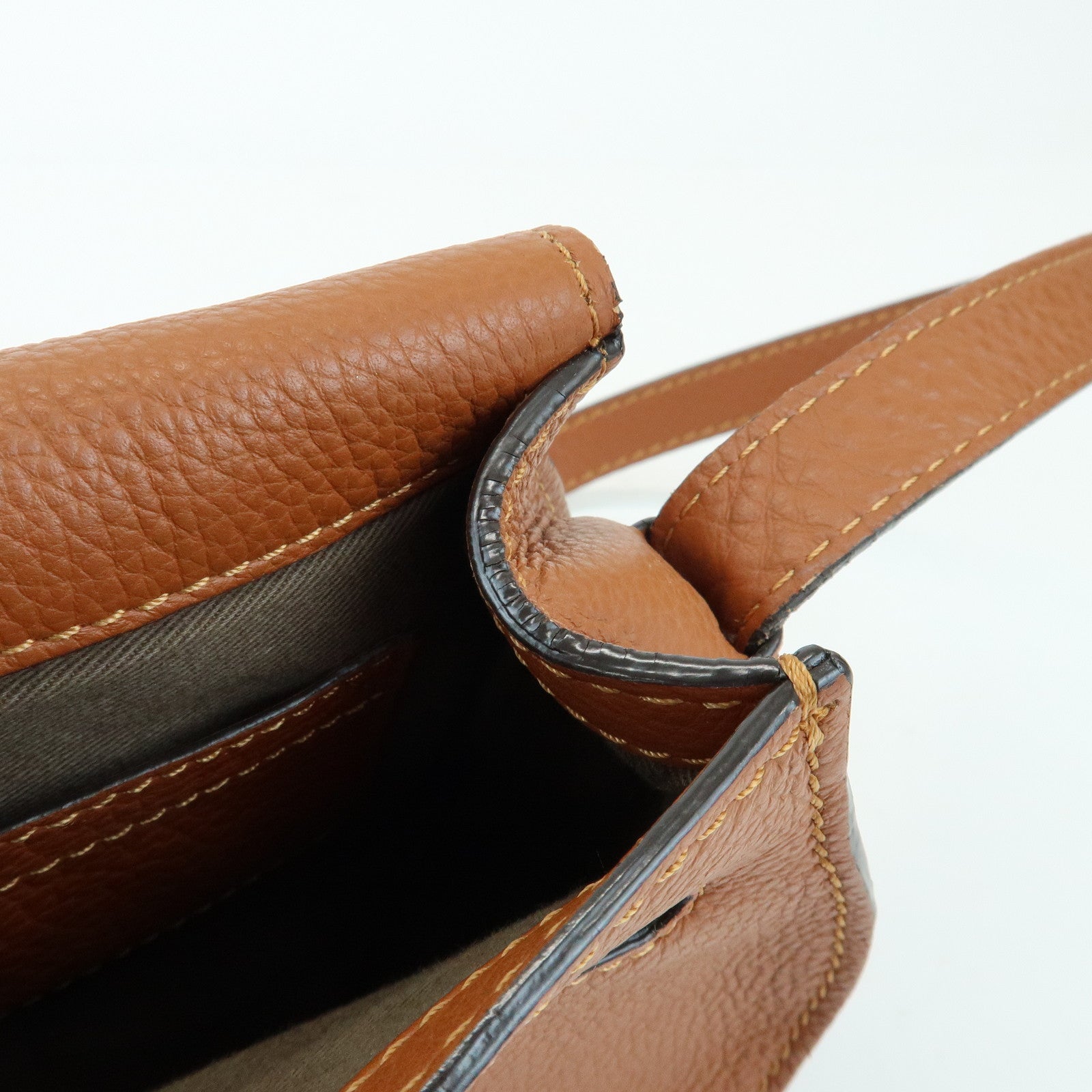 Chloe Marcie Leather Shoulder Bag Crossbody Bag Brown