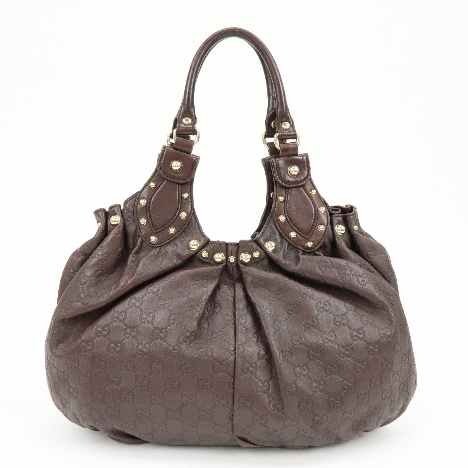 GUCCI Guccissima Leather Tote Bag Shoulder Bag Dark Brown 203624