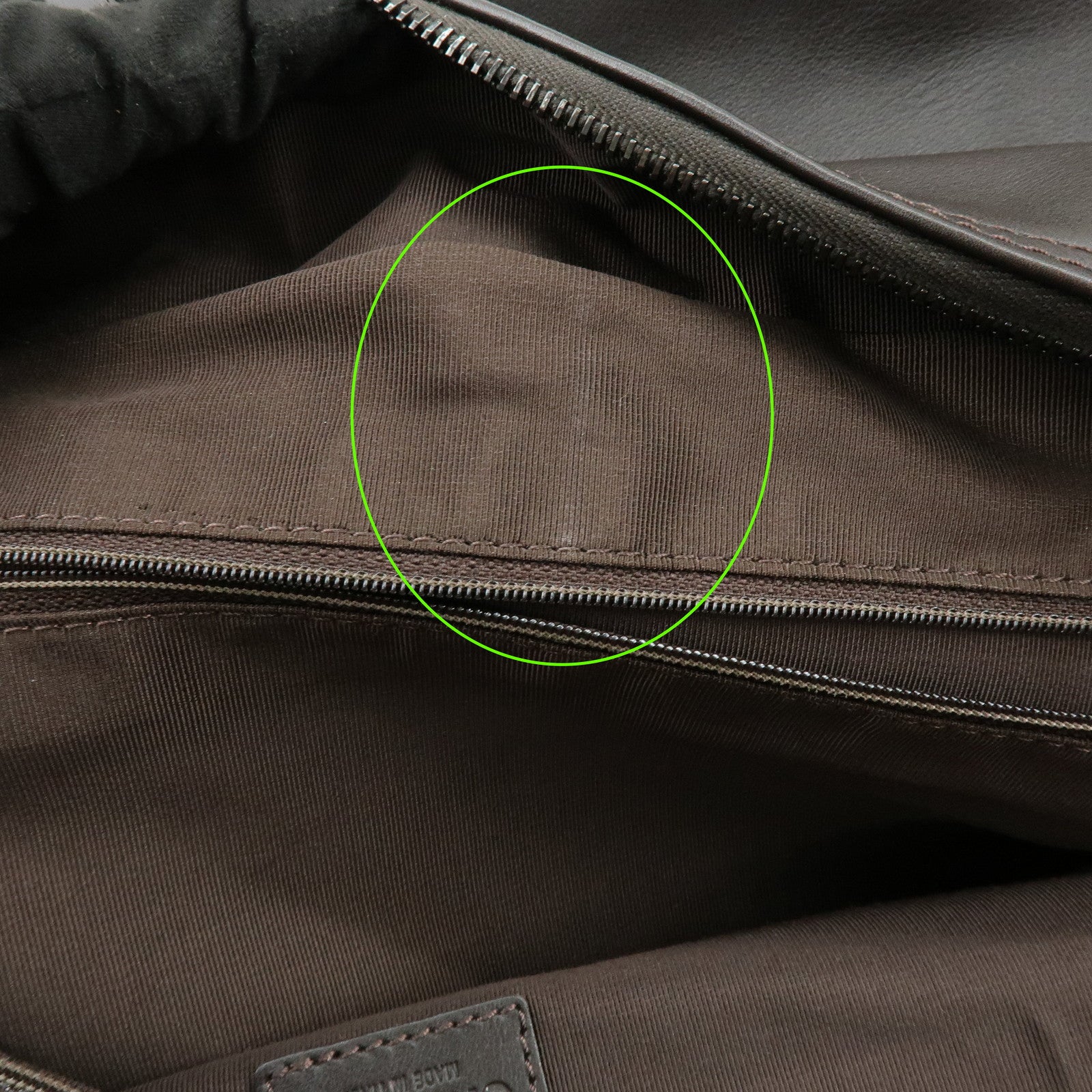 CHANEL COCO Mark Calf Skin Boston Bag Travel Bag Dark Brown