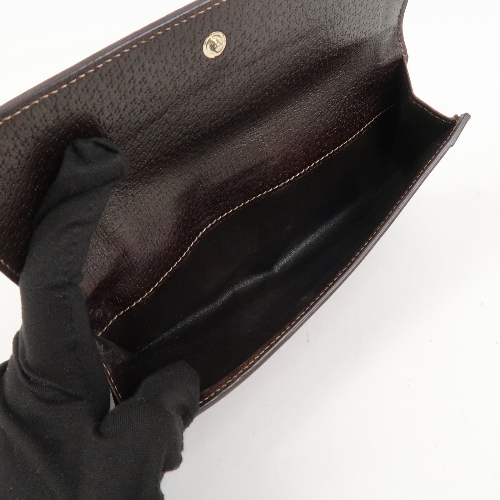 GUCCI Set Of 2 Suede Leather Bi-Fold Long Wallet 499359 153211