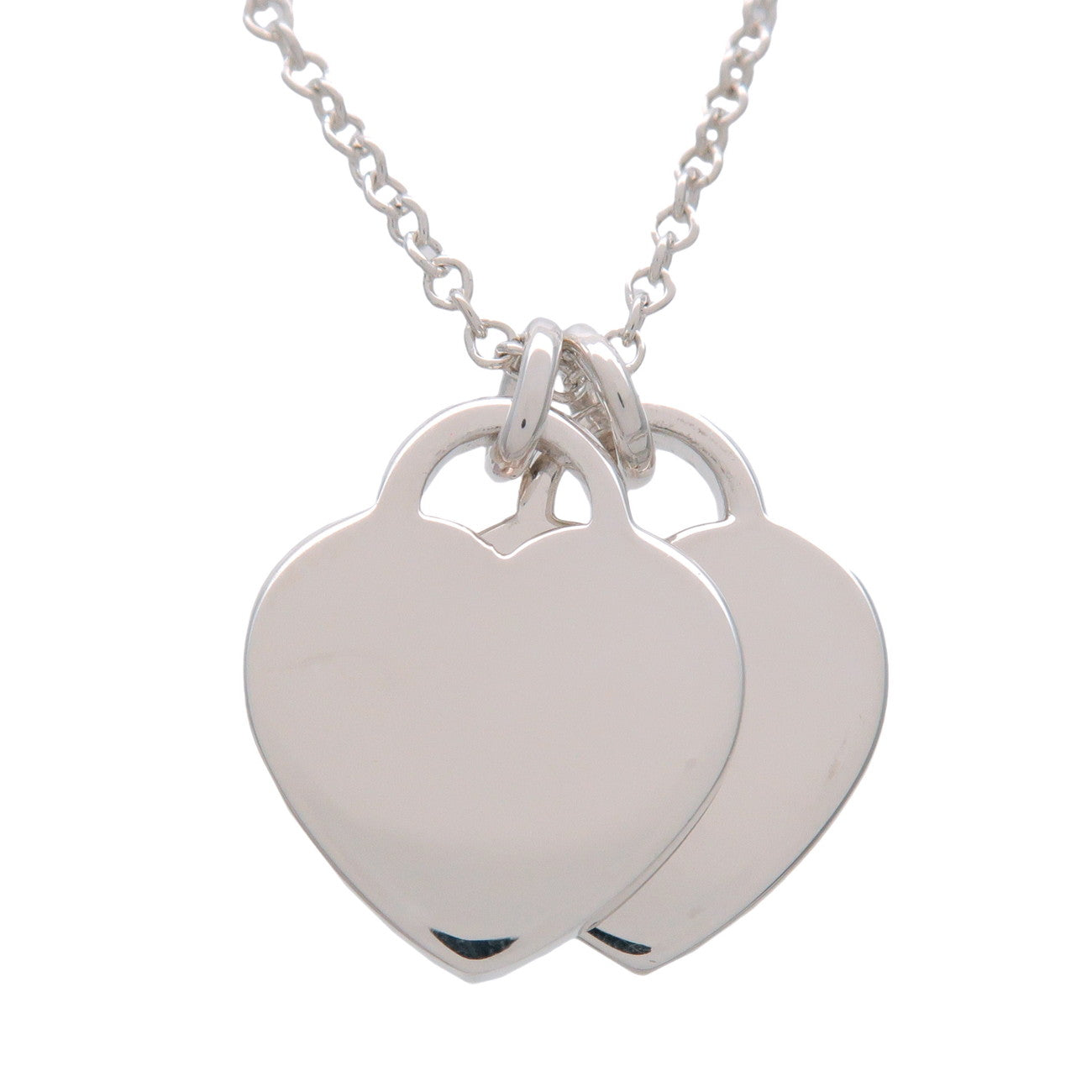 Tiffany & Co Return to Tiffany Mini Double Heart Tag Necklace SV925
