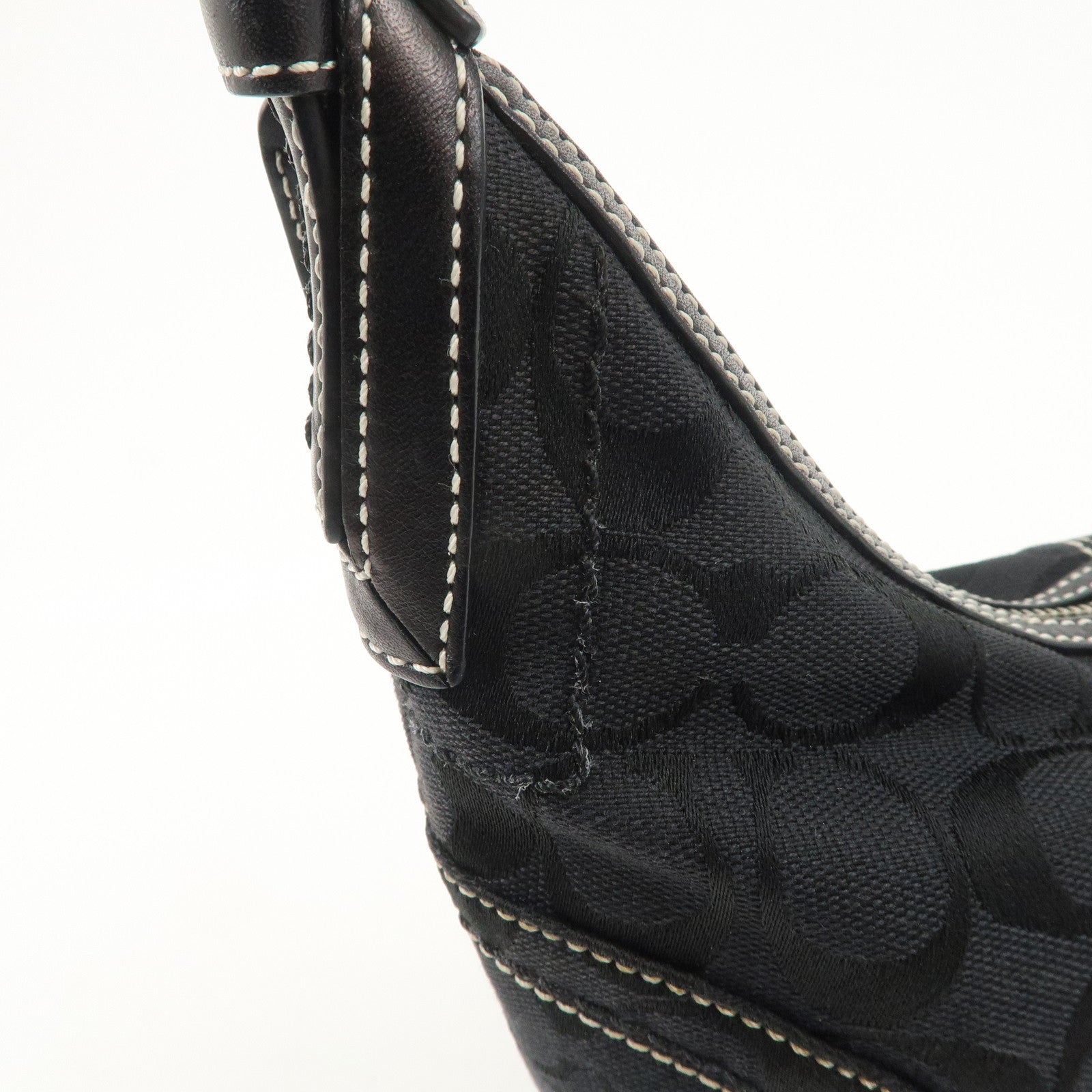 COACH Set of 2 Leather Canvas Shoulder Bag Black Lavender Beige Used