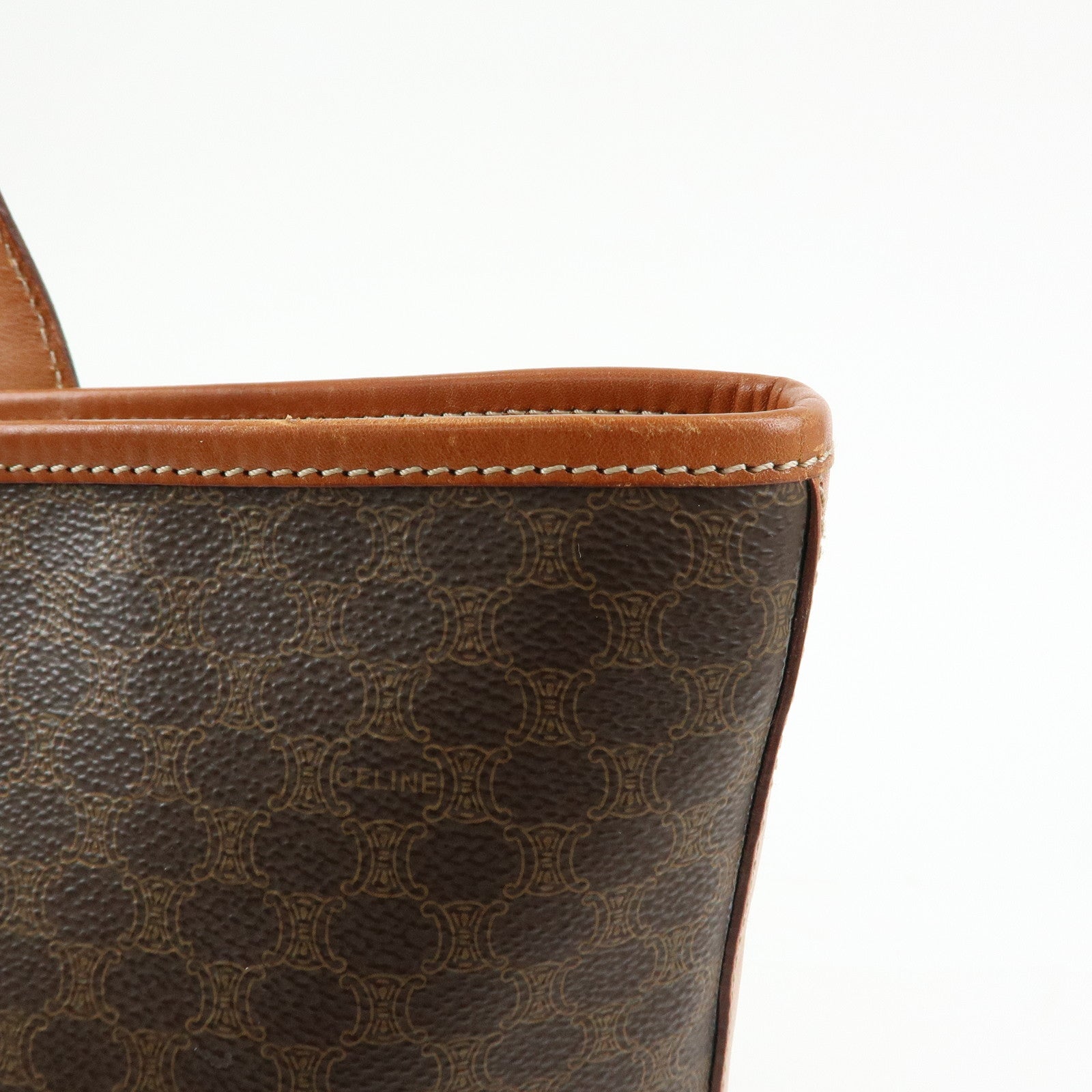 CELINE Macadam PVC Leather Tote Bag Shoulder Bag Brown