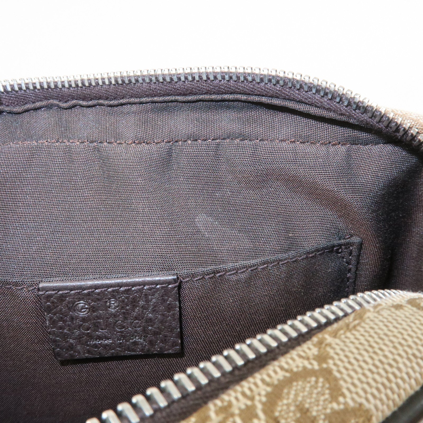 GUCCI GG Canvas Leather Waist Bag Crossbody Bag Beige Brown 449174