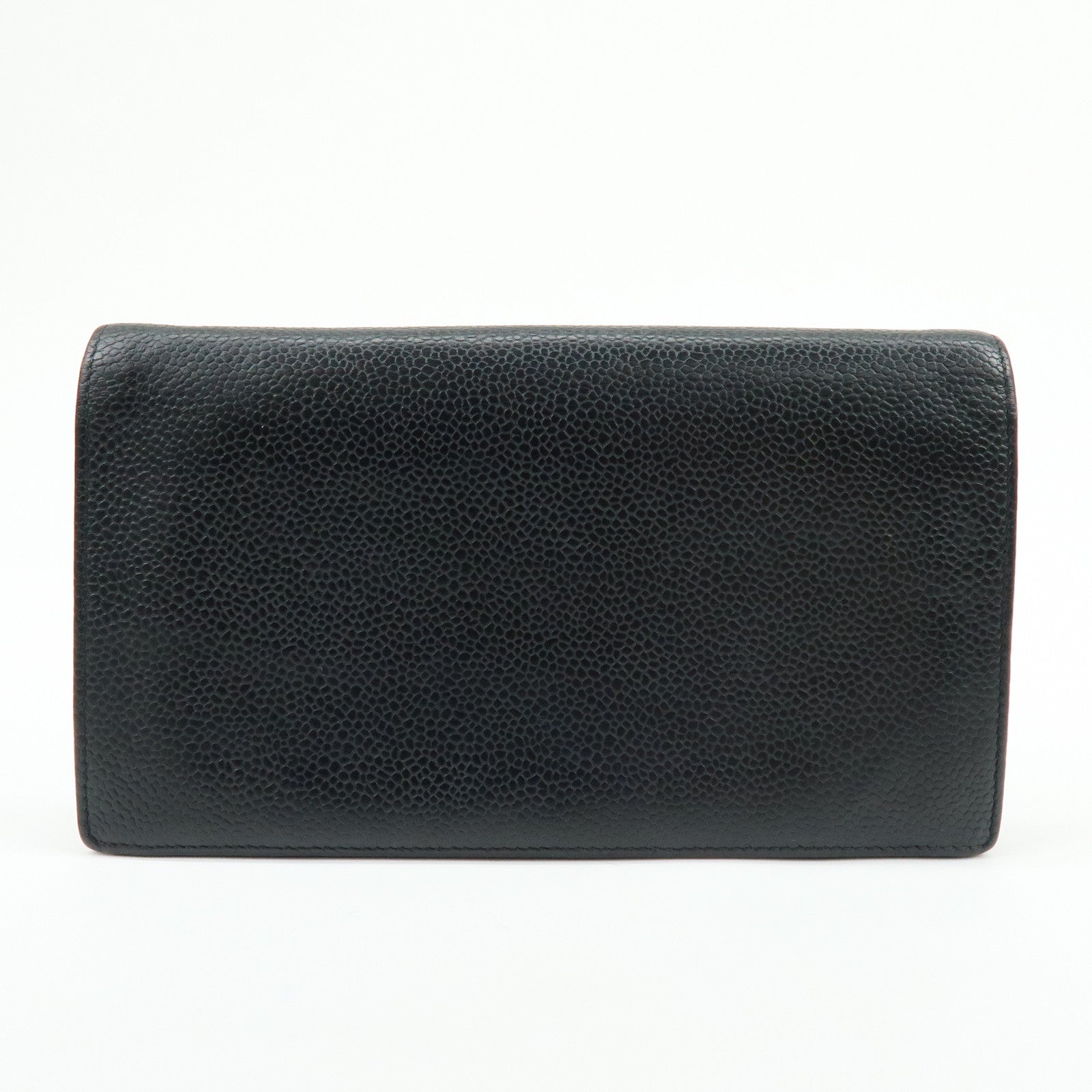 Chanel COCO Mark Caviarskin Long Flap Wallet Black