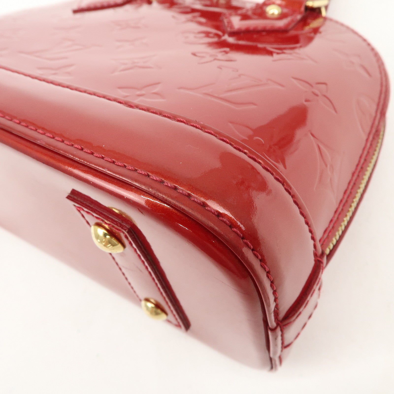 Louis Vuitton Monogram Vernis Alma BB 2Way Bag Red M91606 Used