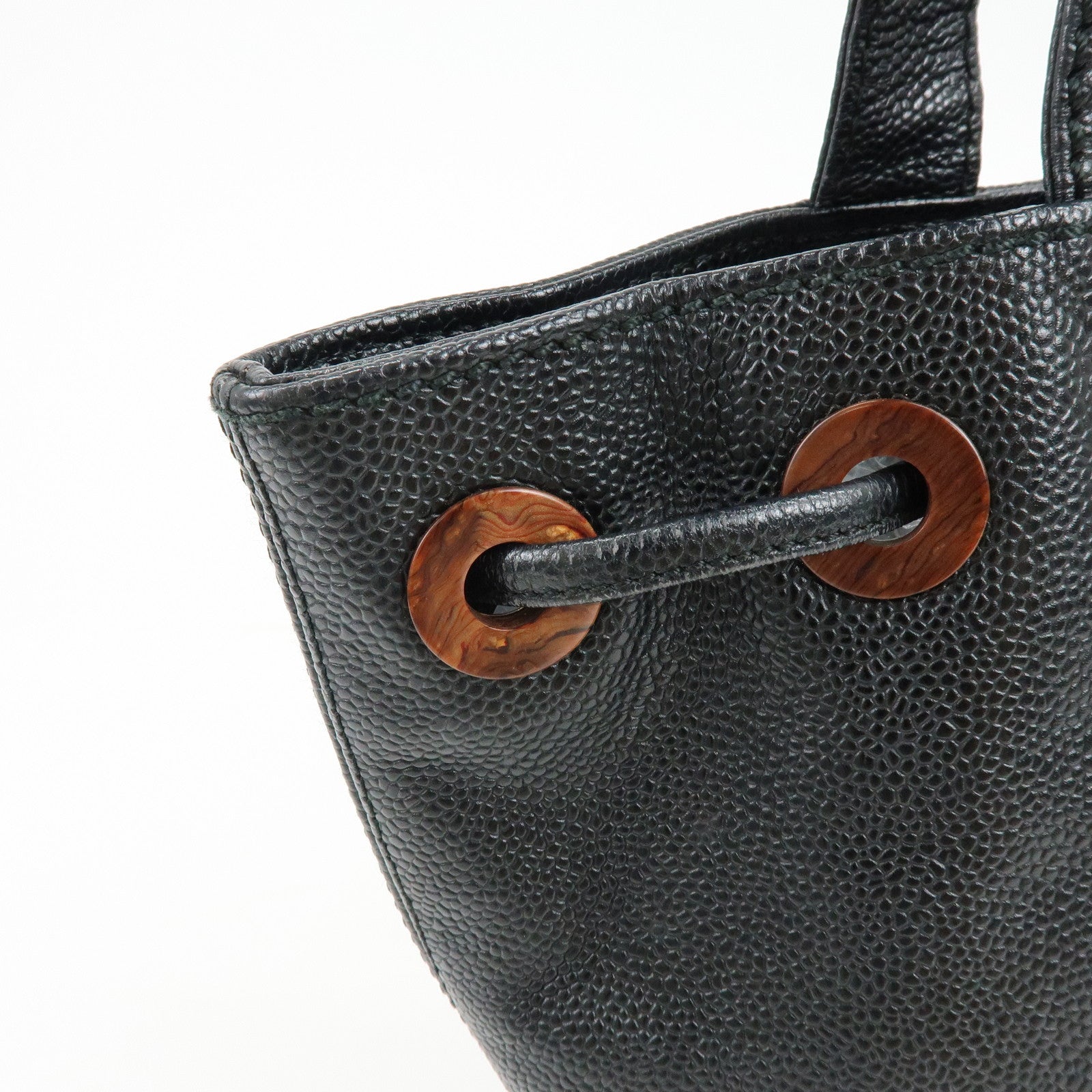 CHANEL COCO Mark Caviarskin Tote Bag Shoulder Bag Black