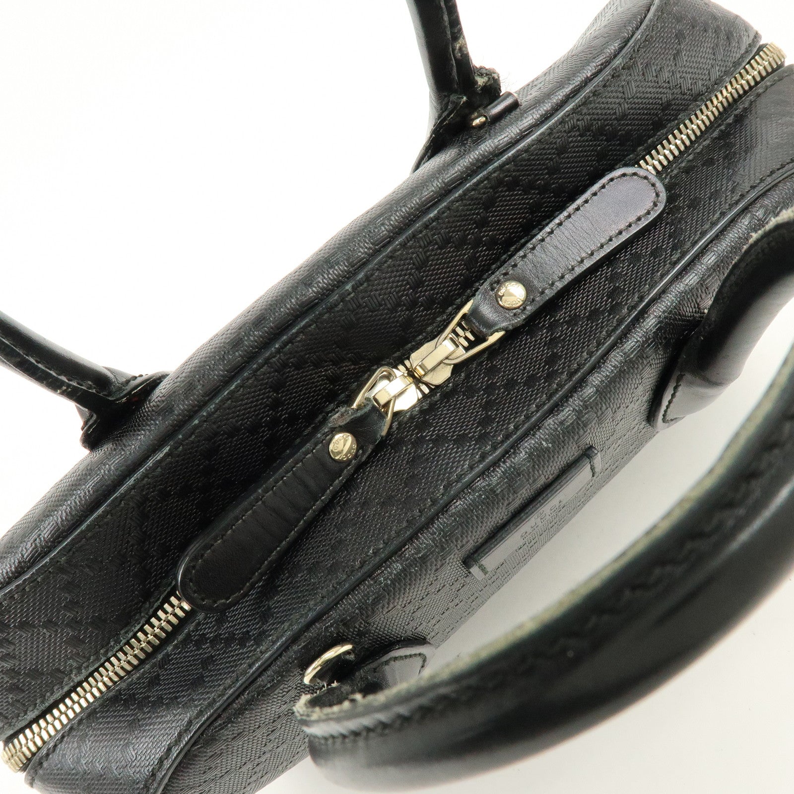 GUCCI Diamante Leather 2Way Bag Hand Bag Shoulder Bag Black 354224
