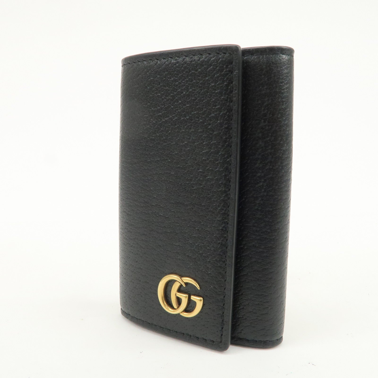 GUCCI GG Marmont Leather 6 Rings Key Case Black 435305