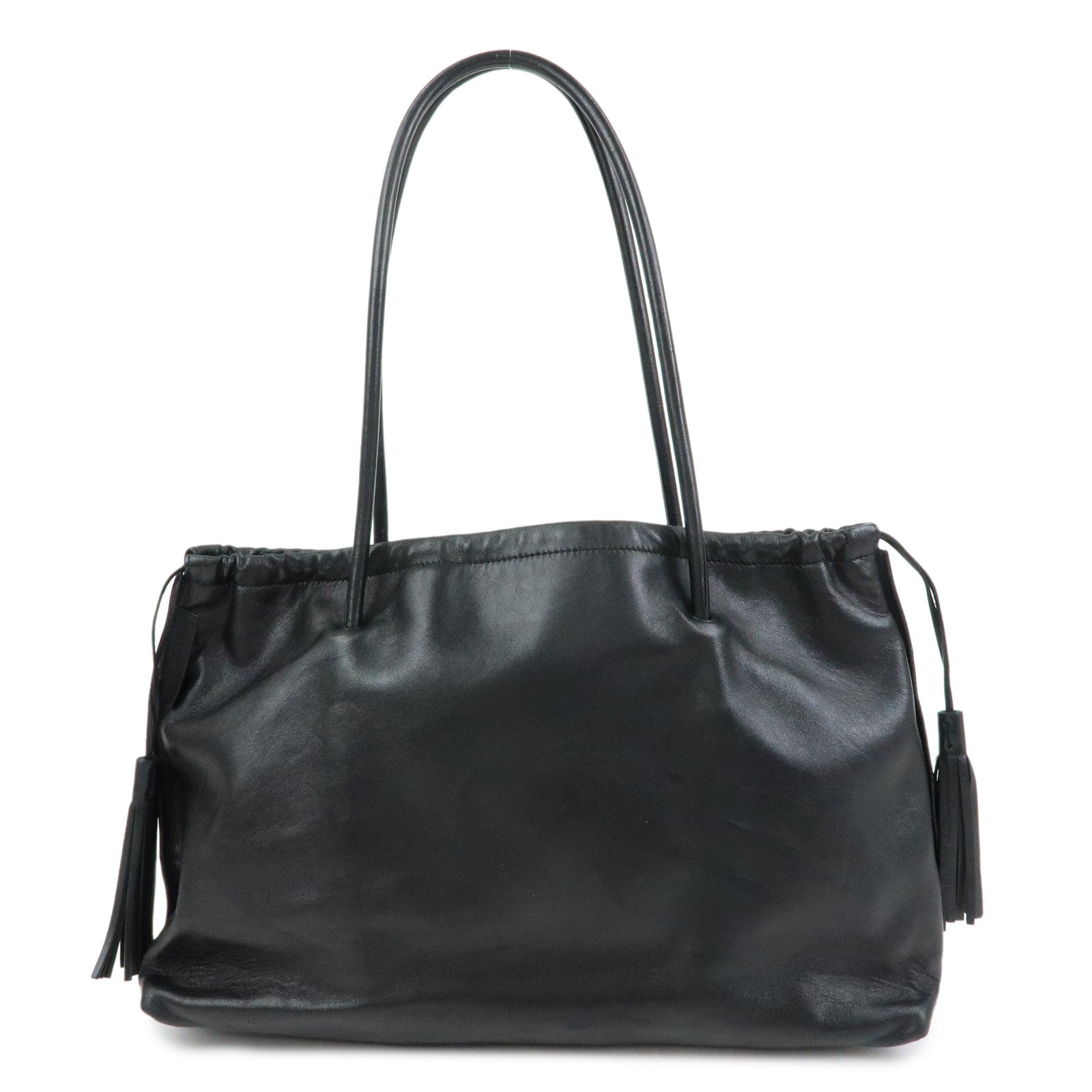 GUCCI Nappa Leather Tassel Tote Shoulder Bag Black 001・4331・001998