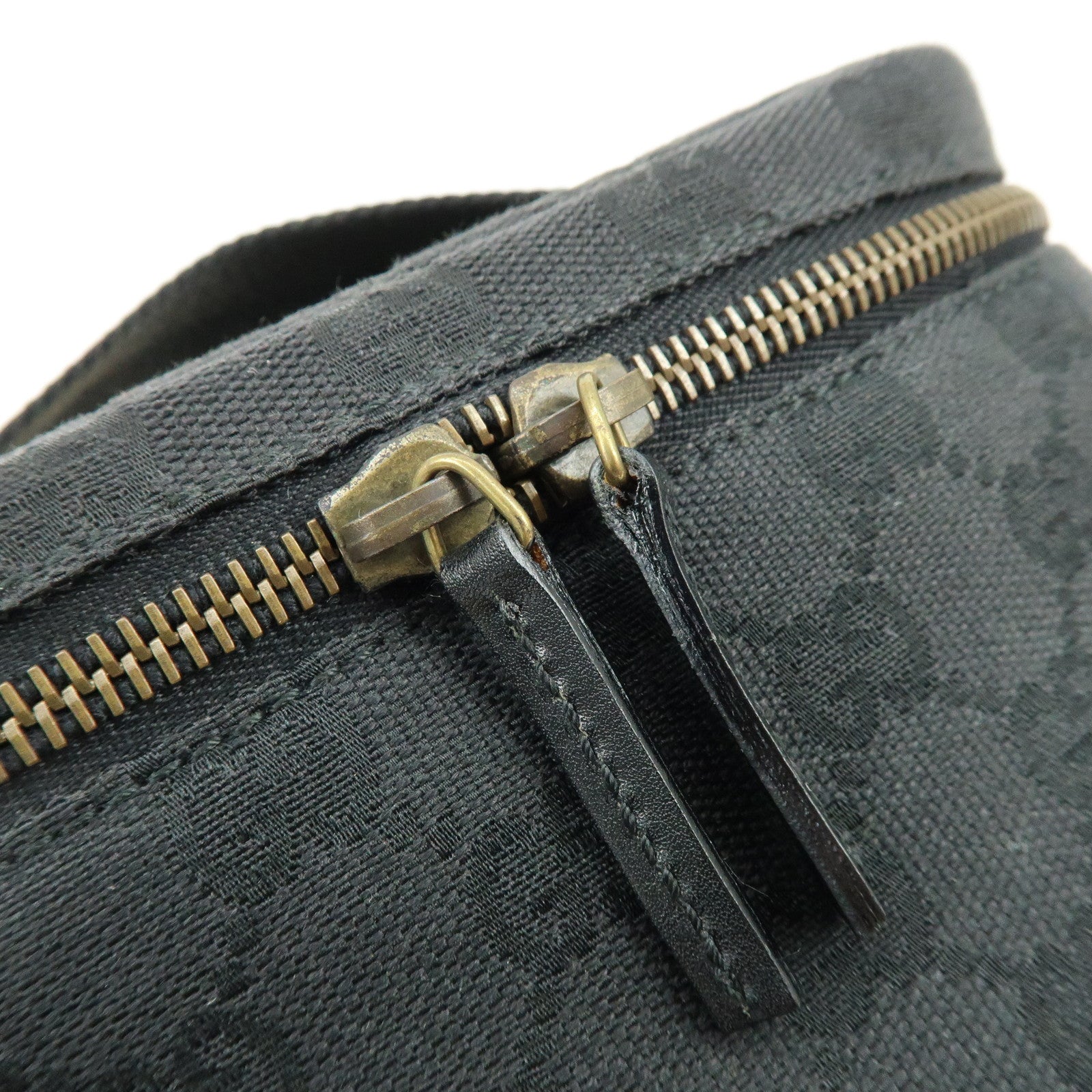 GUCCI GG Canvas Leather Vanity Case Cosmetic Pouch Black 106646