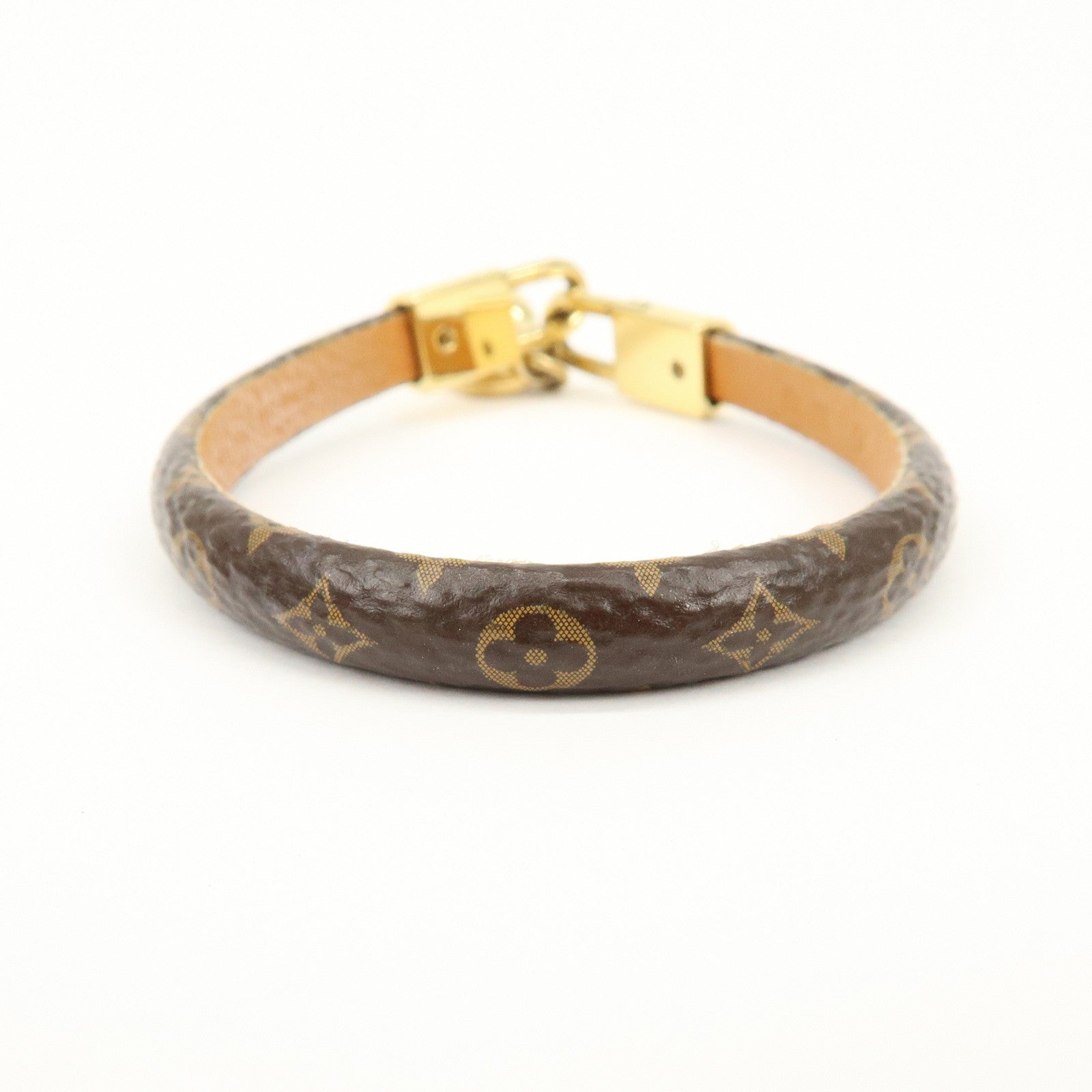Louis Vuitton Monogram Bracelet Crazy In Lock Size 17 Brown M6451