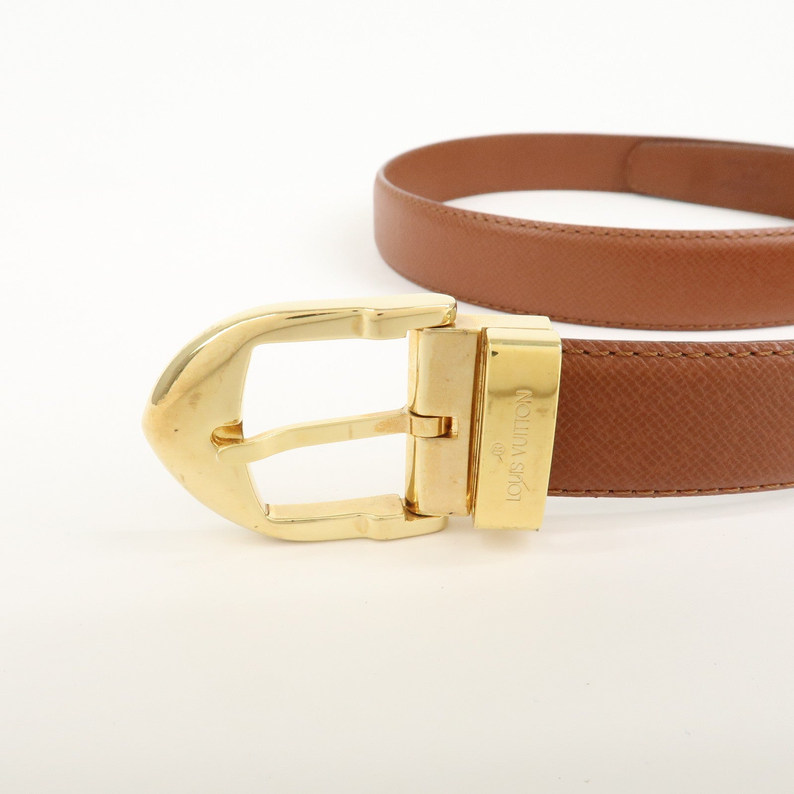 Louis Vuitton Taiga Leather Ceinture Belt 110/44 Brown M6840 Used