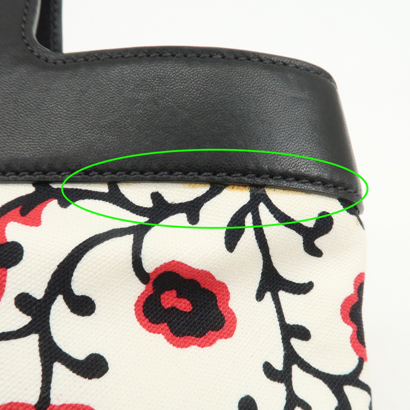 MIU MIU Flower Print 2Way Hand Bag Japan Limited White Black Red
