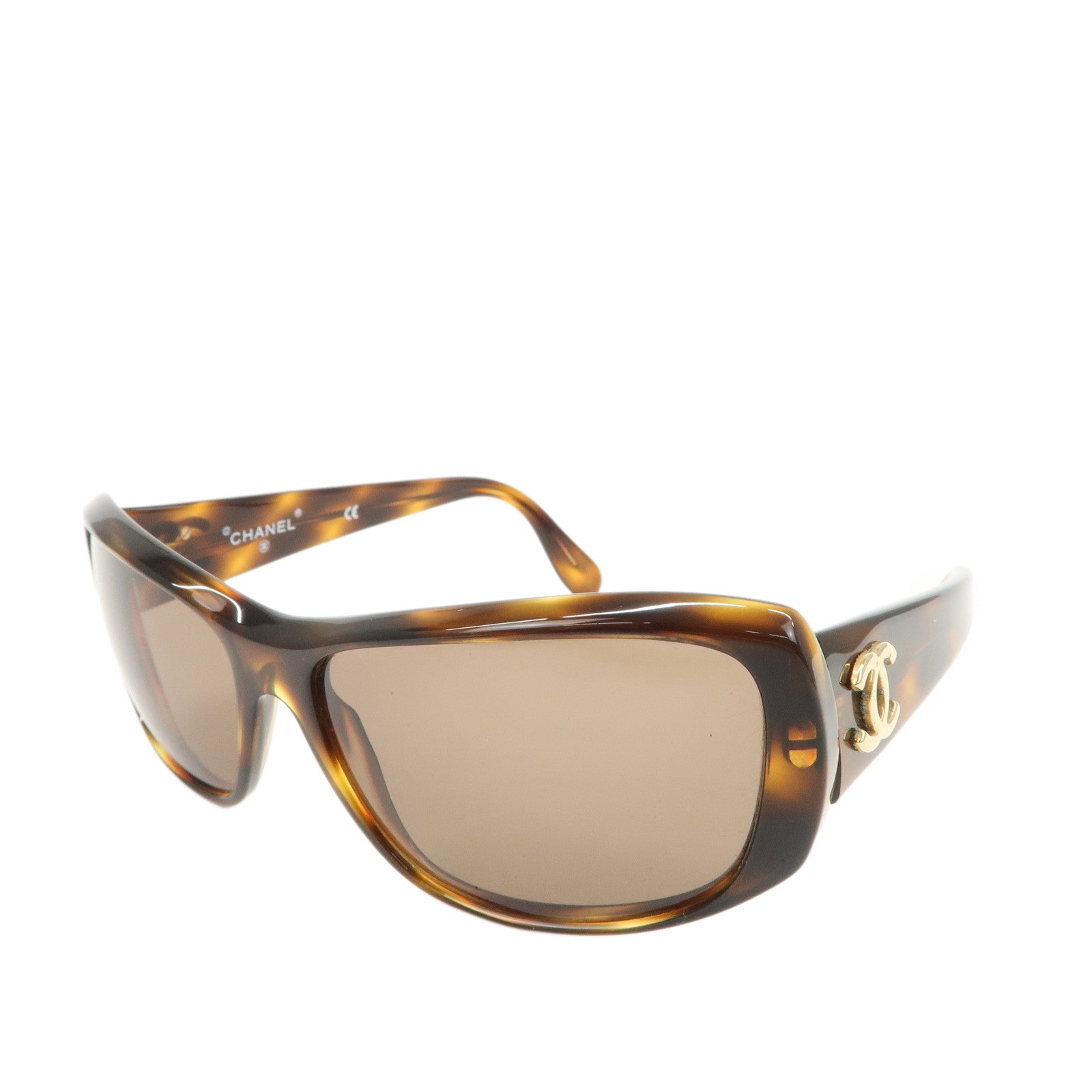 CHANEL COCOMark Plastic Sunglasses Brown 01454 91235