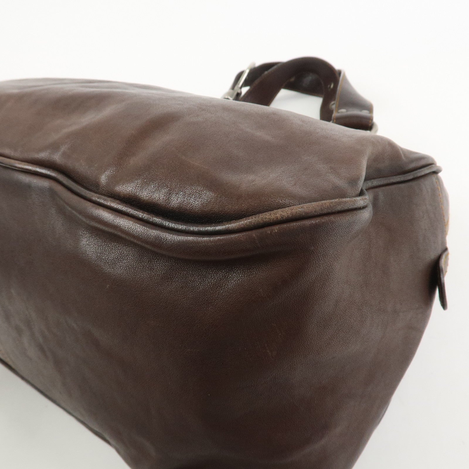 Christian Dior Gaucho Leather Shoulder Bag Hand Bag Brown