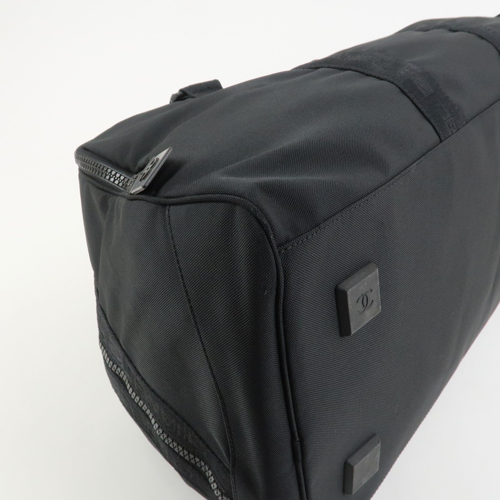 CHANEL COCO Mark Sport Line Nylon Boston Bag Shoulder Bag Black