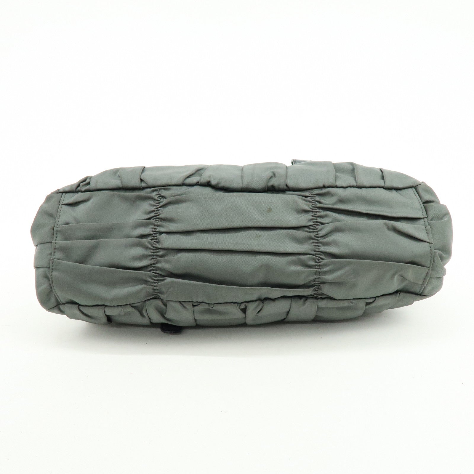 PRADA Nylon Leather 2Way Bag Hand Bag Shoulder Bag Gray BN1407