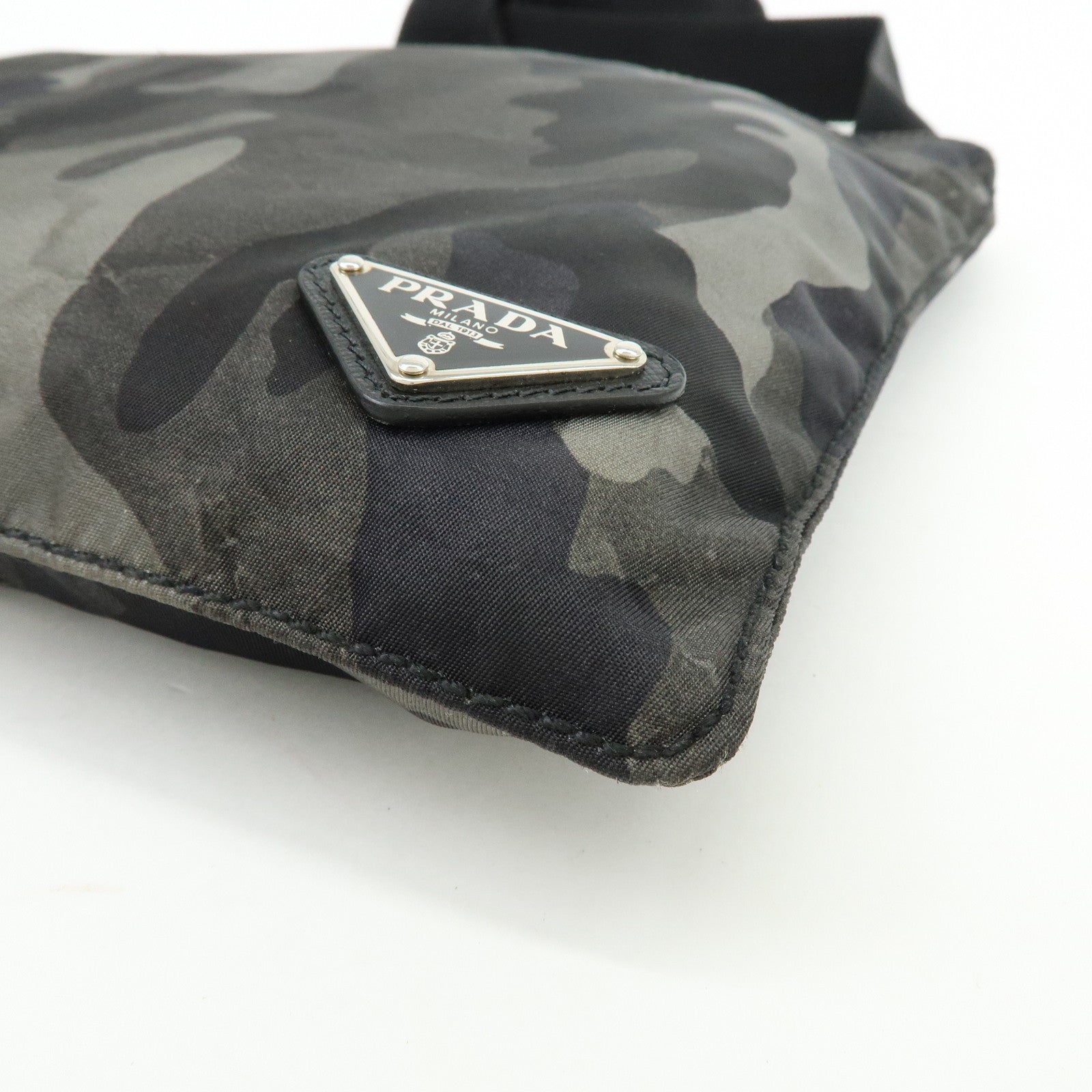 PRADA Triangle Logo Nylon Shoulder Bag Crossbody Bag Camouflage