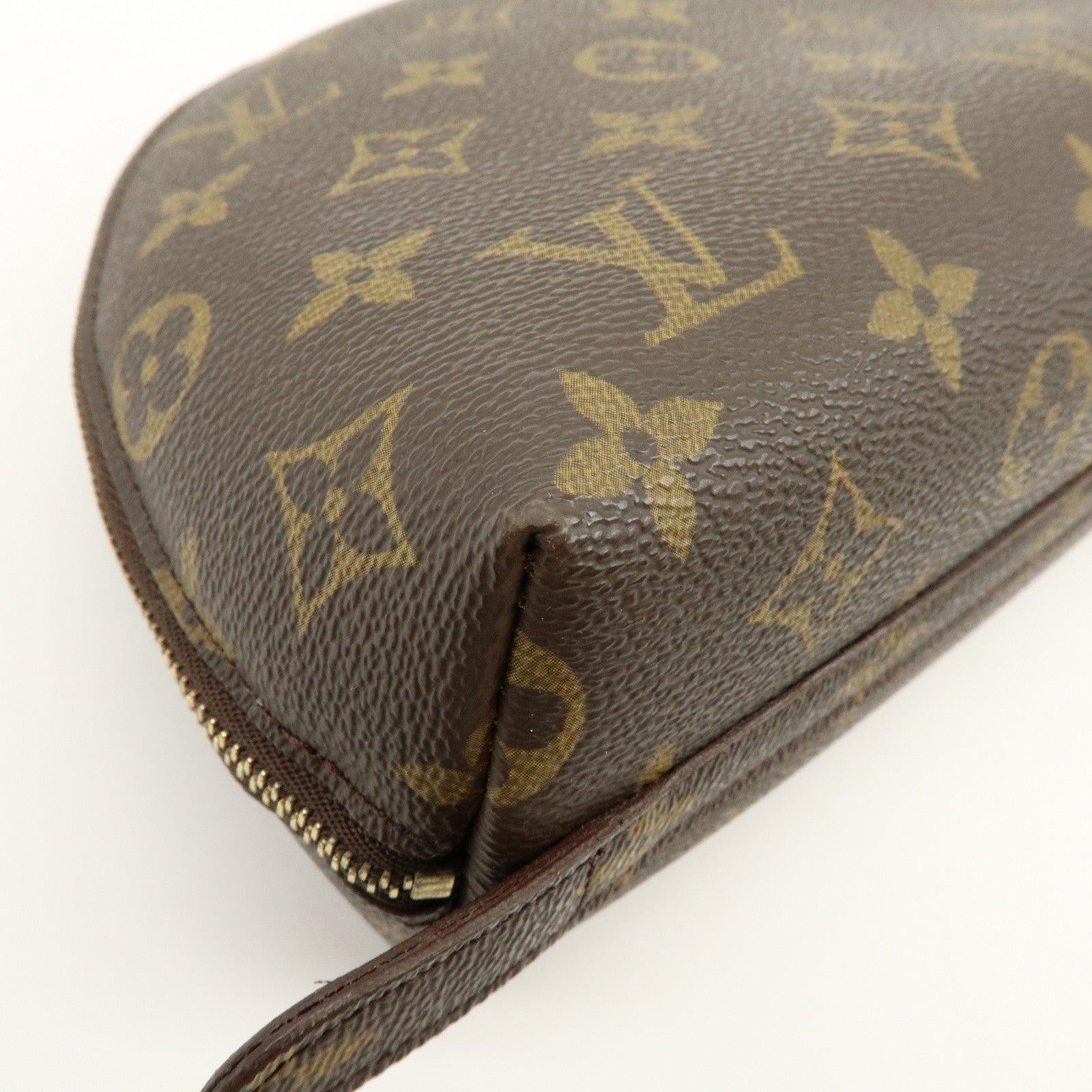 Louis Vuitton Monogram Trousse Demi Ronde Pouch Brown M47520
