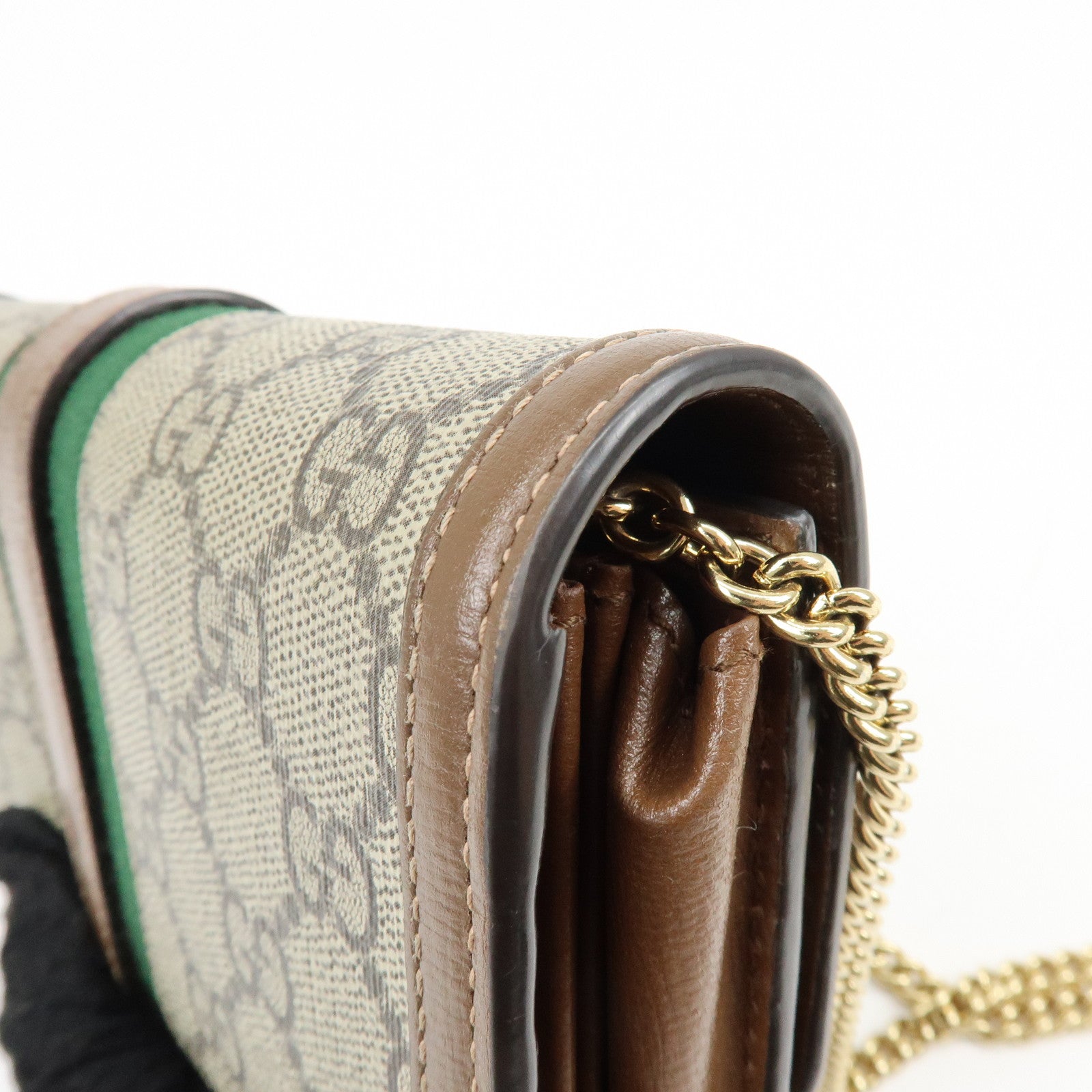 GUCCI Jackie 1961 Sherry GG Supreme Leather Chain Wallet Bag 652681
