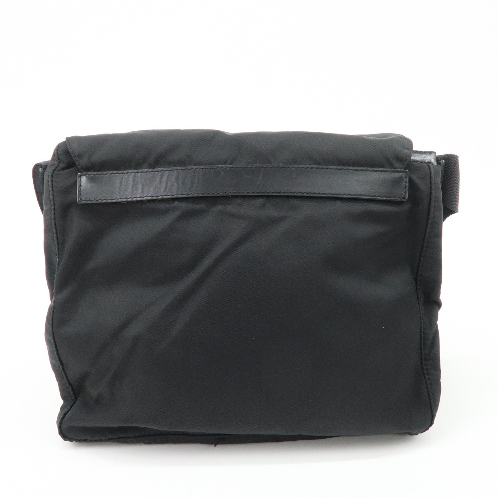 PRADA Triangle Logo Nylon Shoulder Bag Crossbody Bag Black