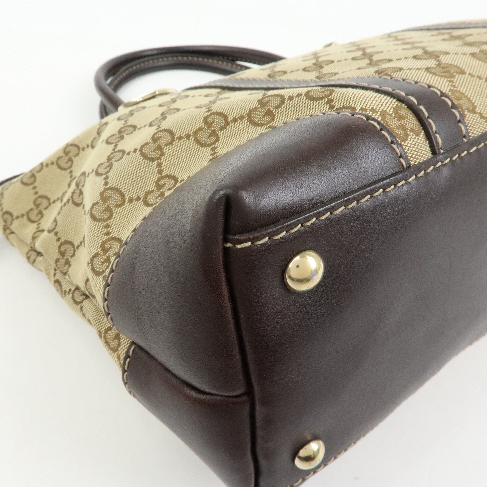 GUCCI Interlocking G Lovely Canvas Tote Bag Beige Brown 257069