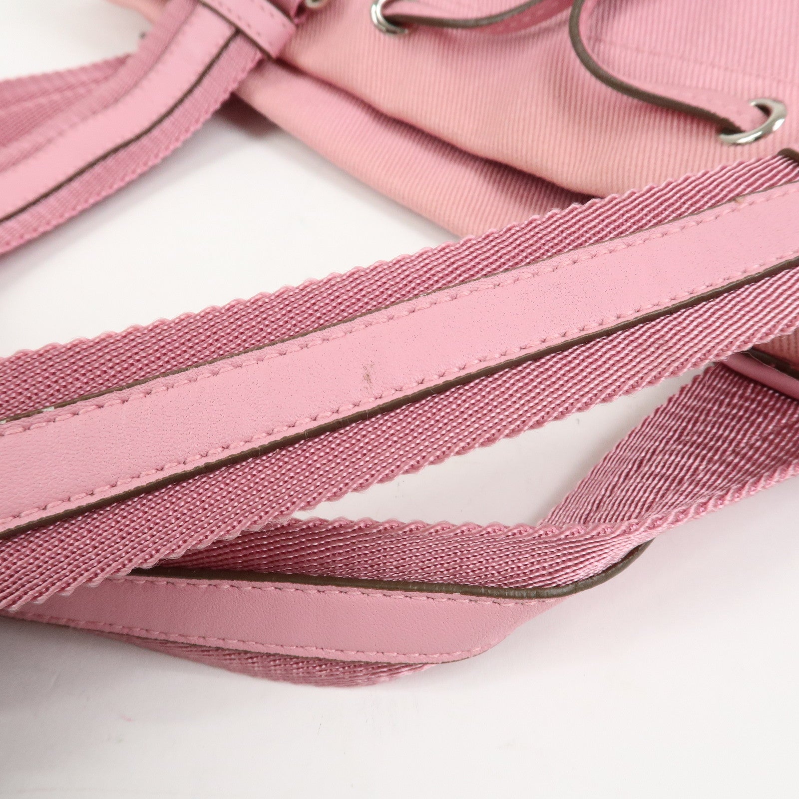 SAINT LAURENT Canvas Leather Kahara Tote Shoulder Bag Pink 121631