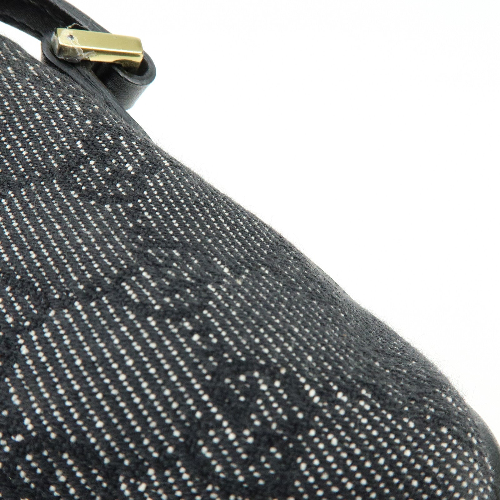 GUCCI Boat Bag GG Canvas Accessory Pouch Hand Bag Black 07198