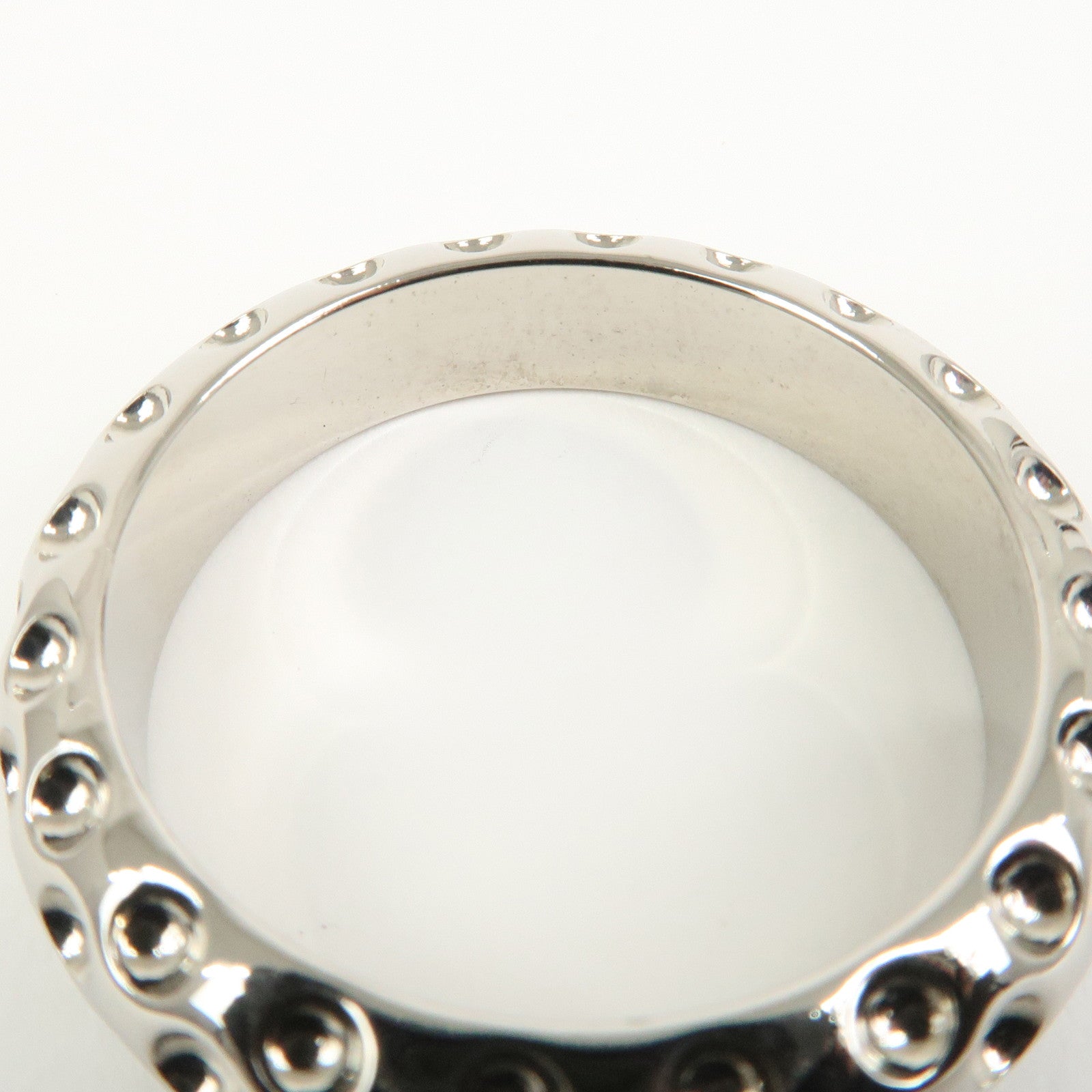 HERMES Metal Scarf Ring Scarf Accessory Silver Dots