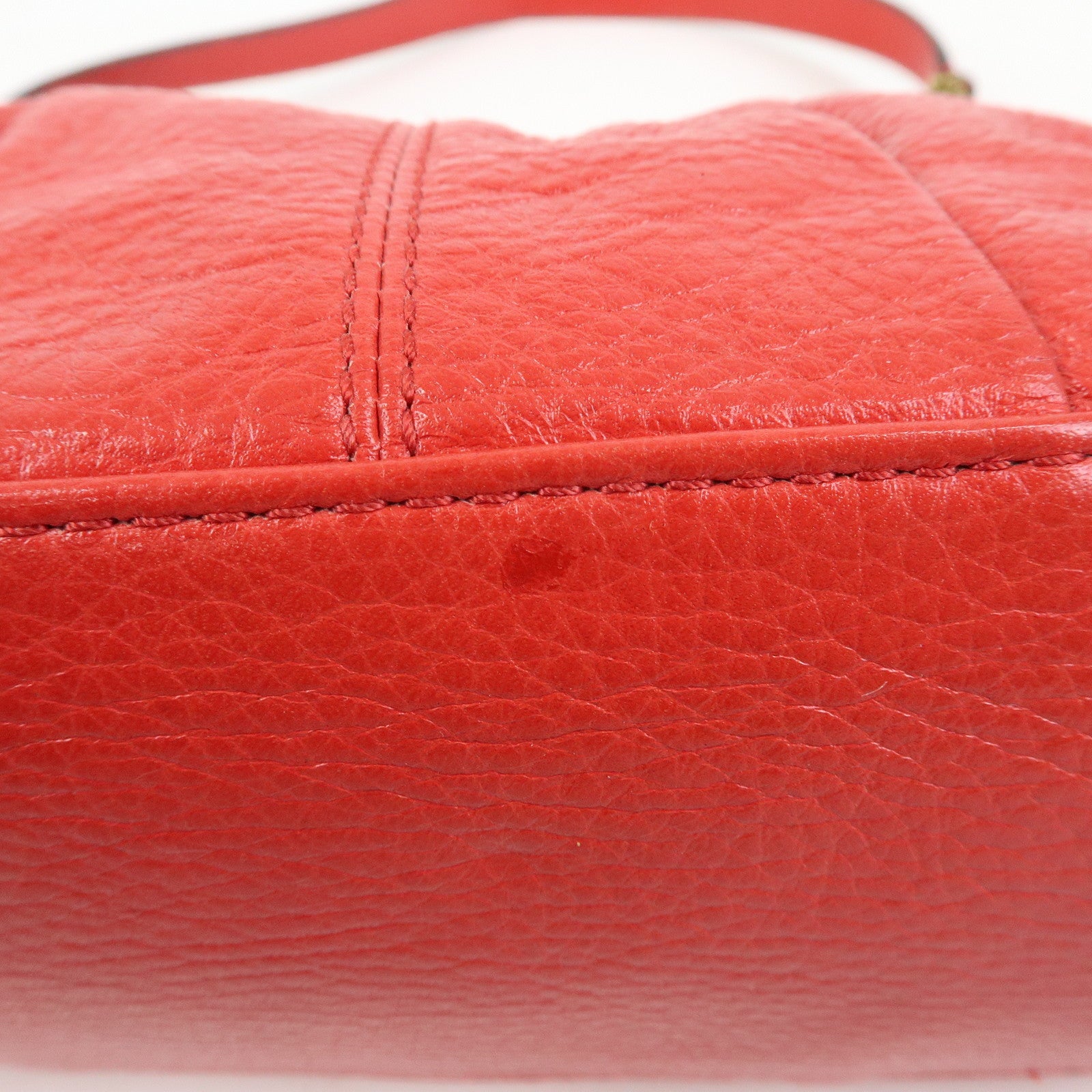 COACH Edie Set of 2 Leather Shoulder Bag Hand Bag Red