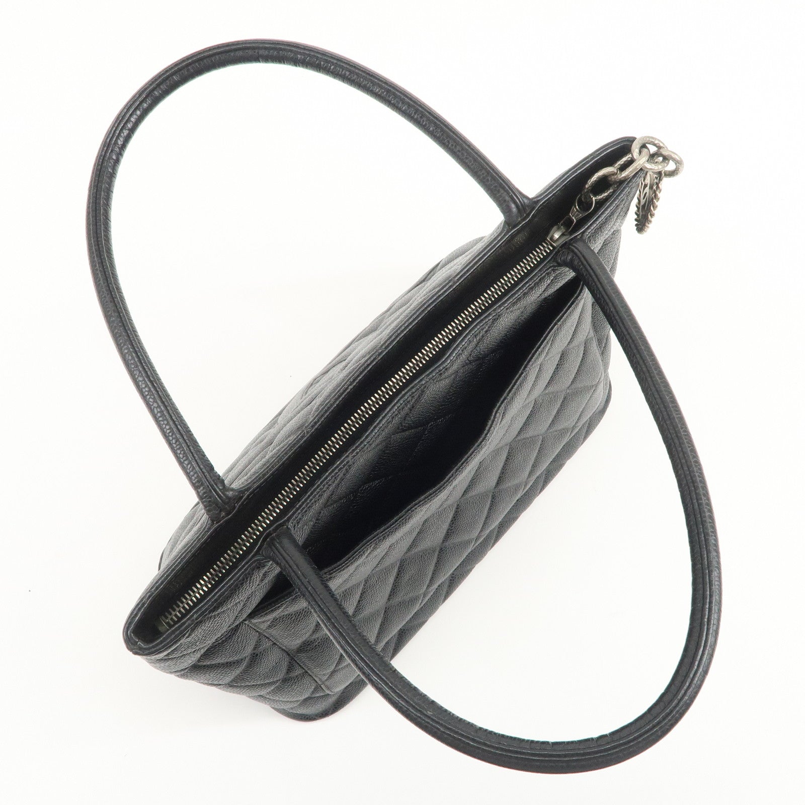 CHANEL Matelasse Caviarskin Medallion Tote Bag Hand Bag A01804