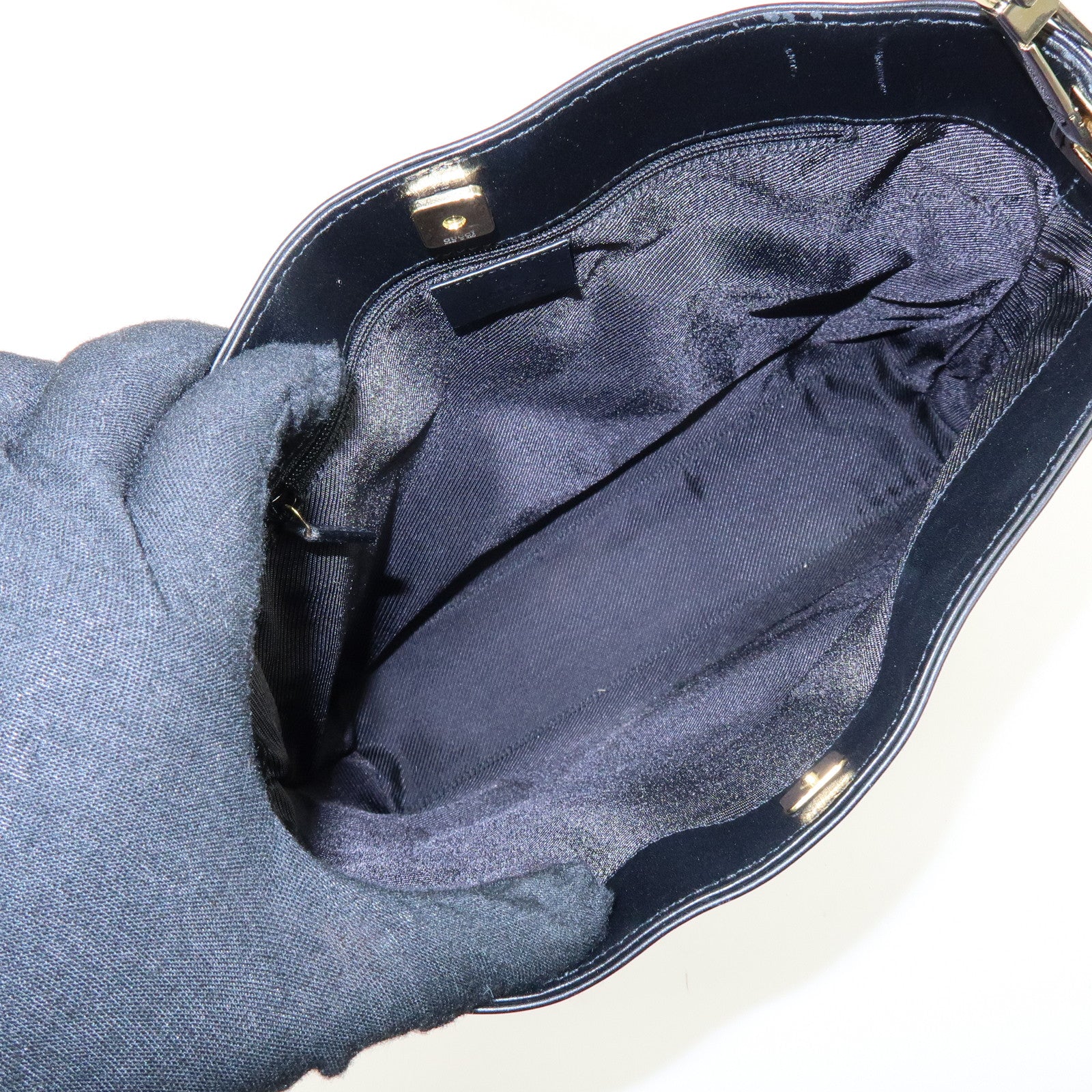 GUCCI GG Canvas Leather Shoulder Bag Hand Bag Black 33900