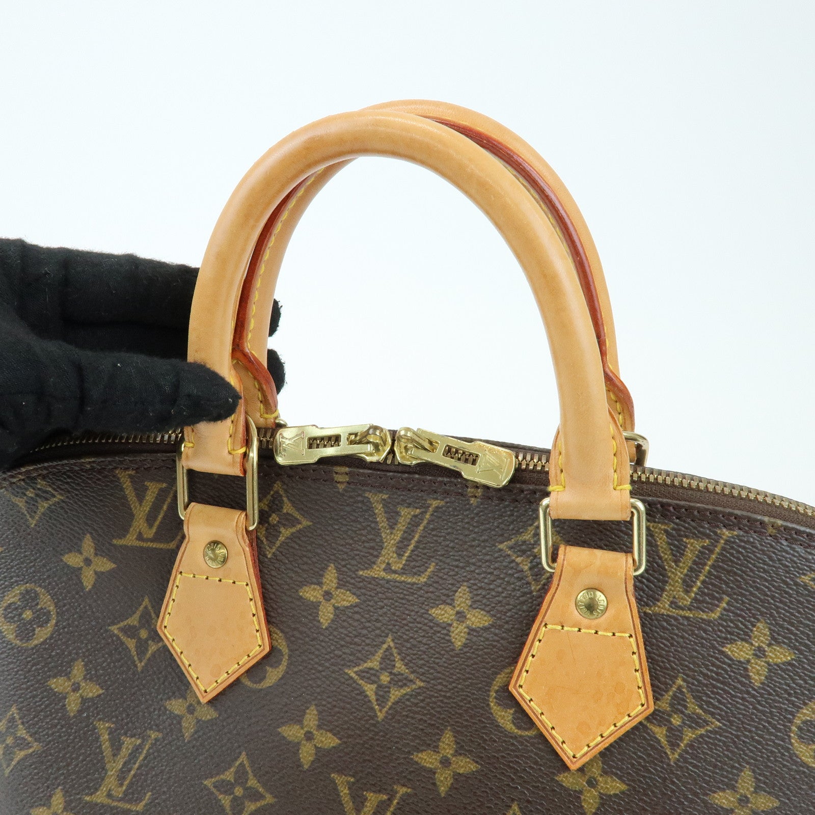 Louis Vuitton Monogram Alma Canvas Leather Hand Bag Brown M51130