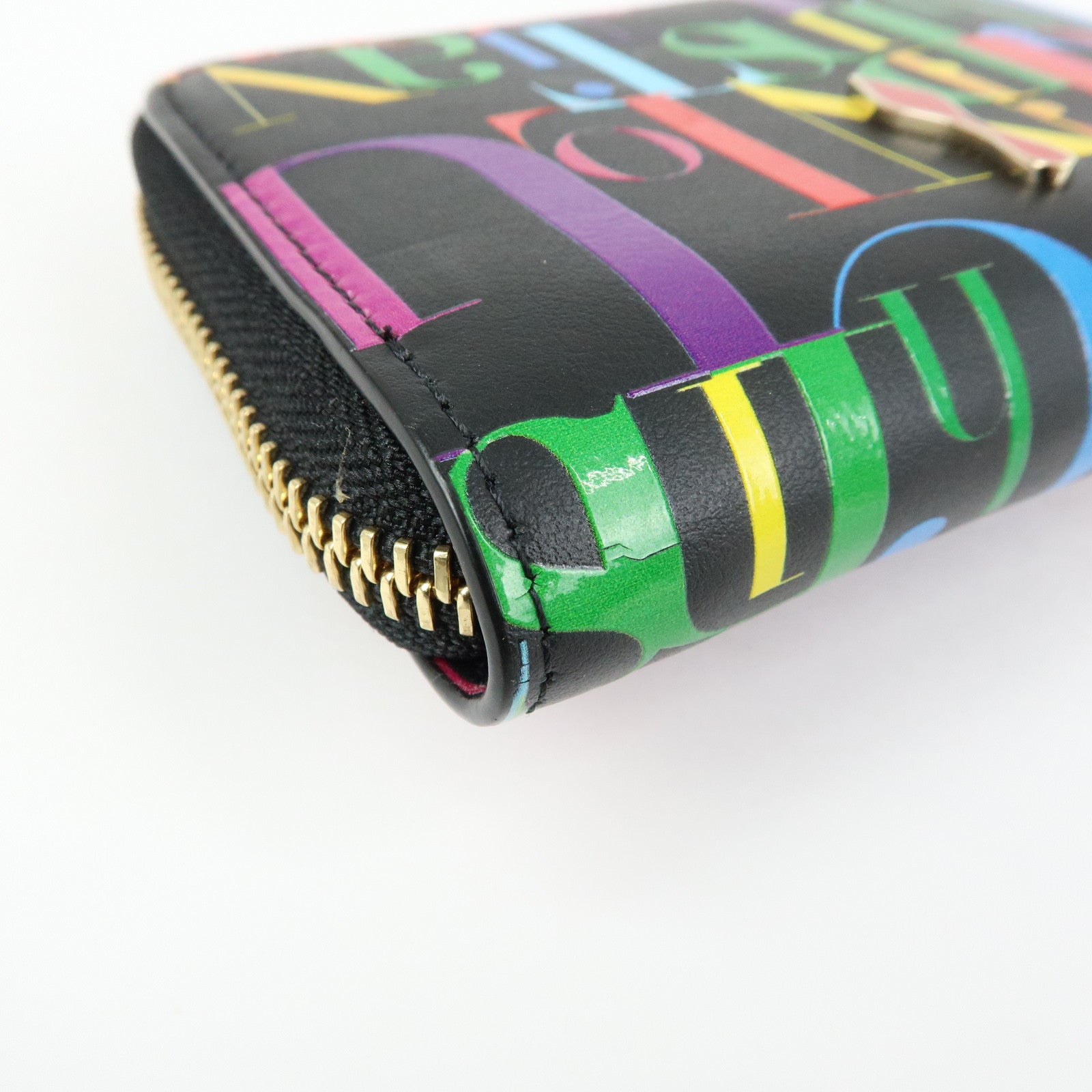 Christian Louboutin Leather Card Case Coin Case Black Multicolor