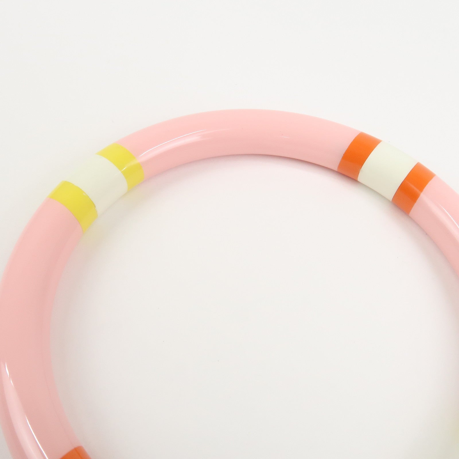 HERMES H Equipe PM Lacquered Wood Bracelet Bangle Pink