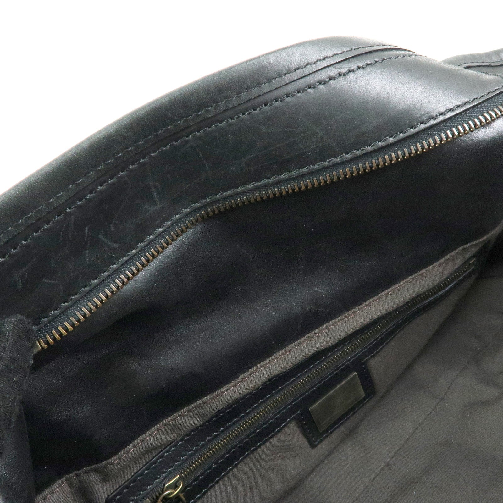 FENDI Zucca Suede Leather Gathered Shoulder Bag Black 8BH186