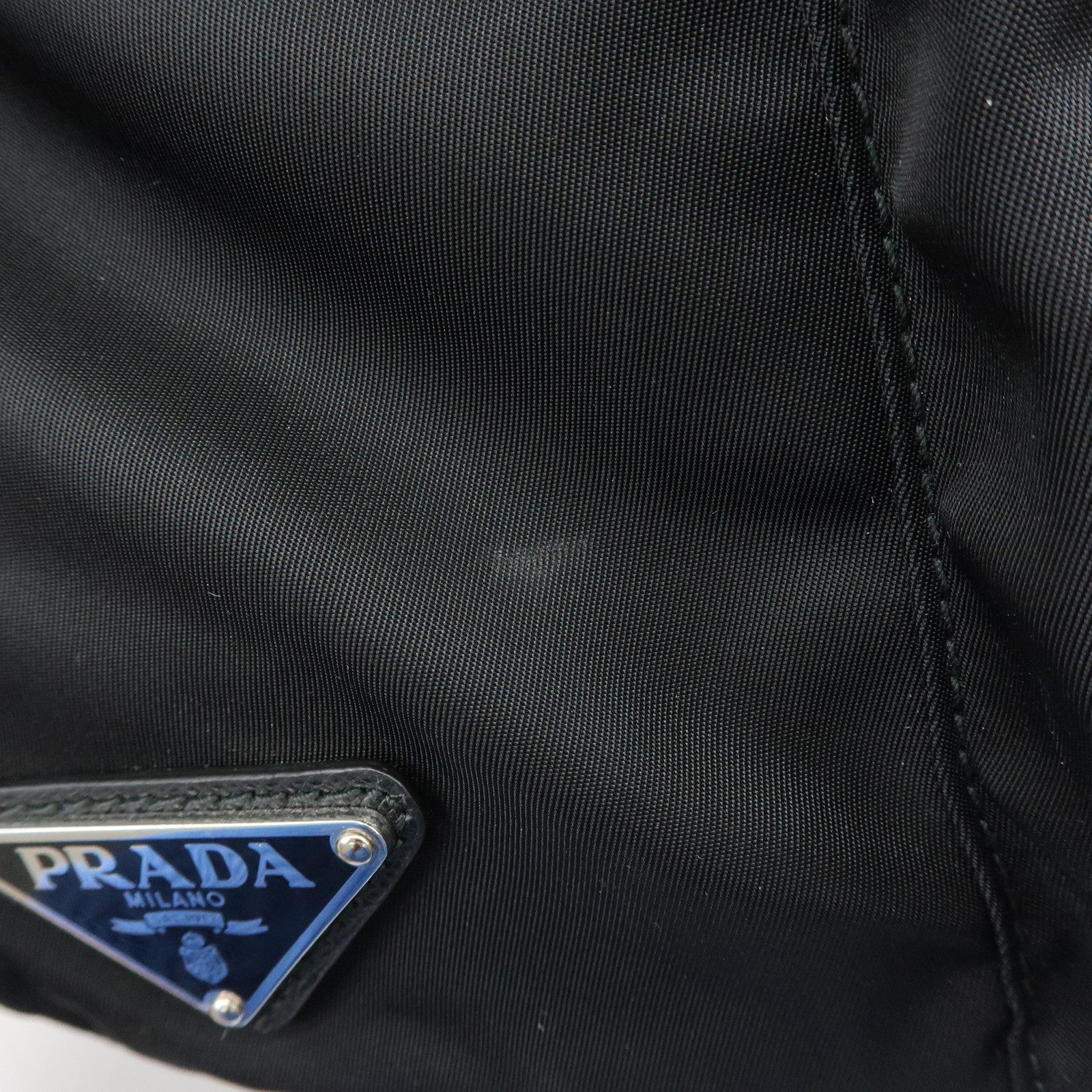 PRADA Triangle Logo Nylon Leather Backpack Studs Black Red1BZ811