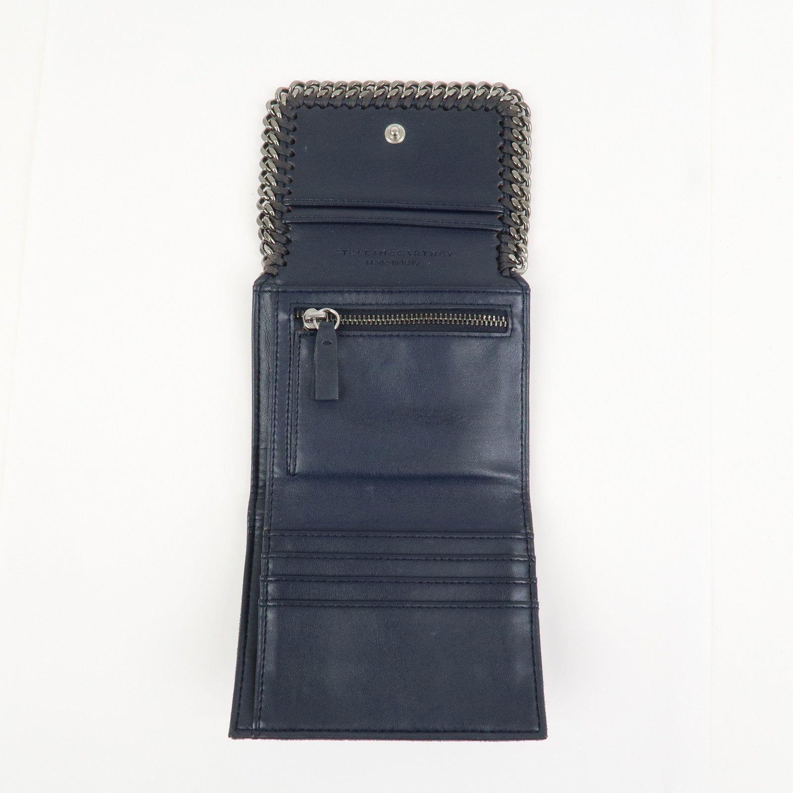 STELLA MCCARTNEY Falabella Polyester Small Flap Wallet Navy