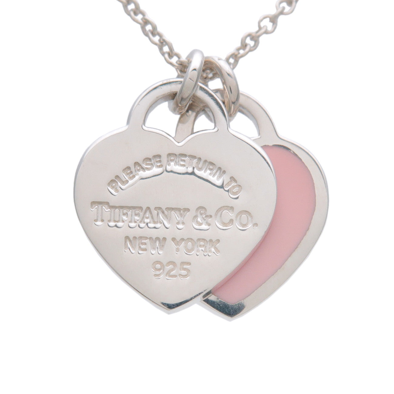 Tiffany & Co Return to Tiffany Mini Double Heart Tag Necklace SV925