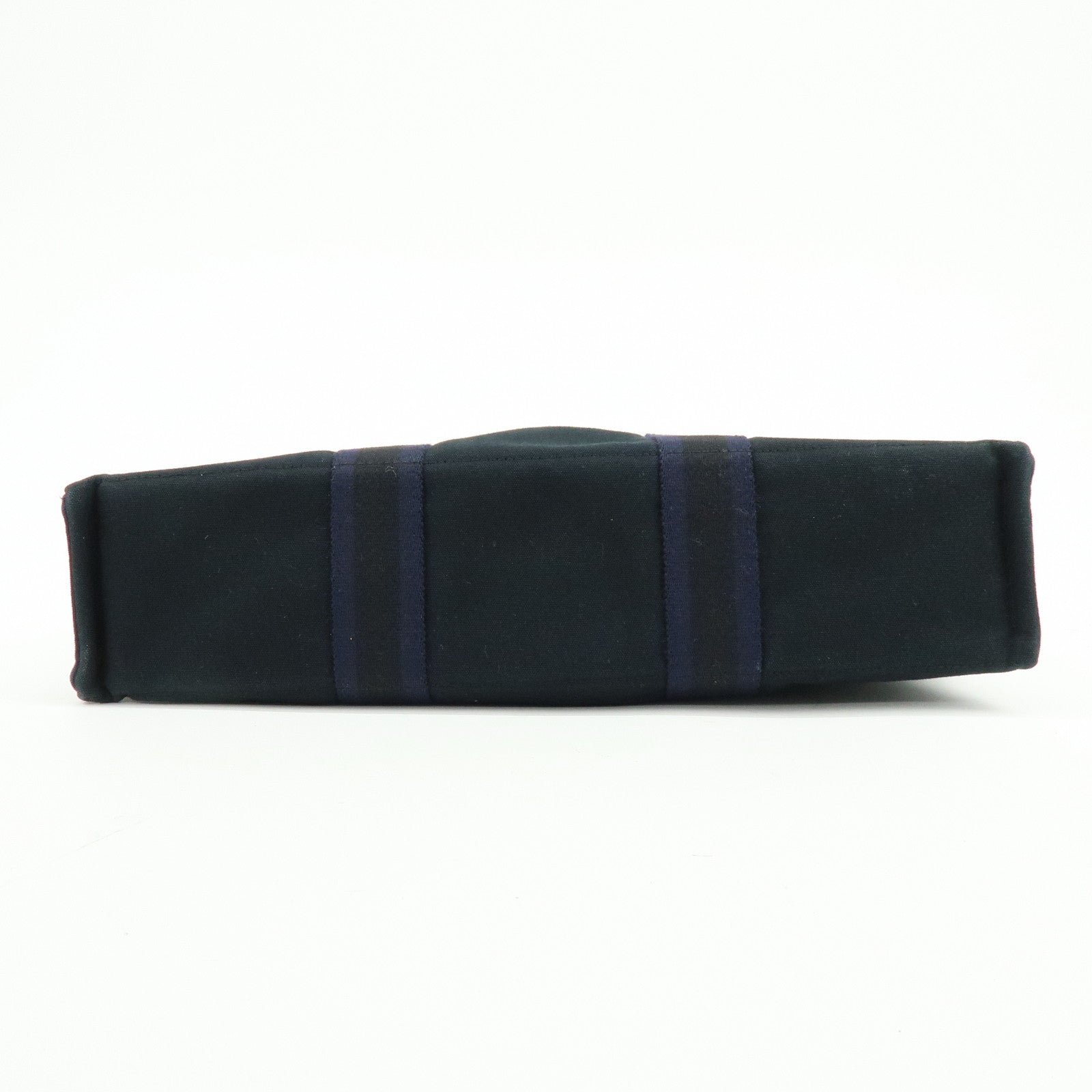 HERMES Fourre Tout MM Canvas Tote Bag Hand Bag Navy Black