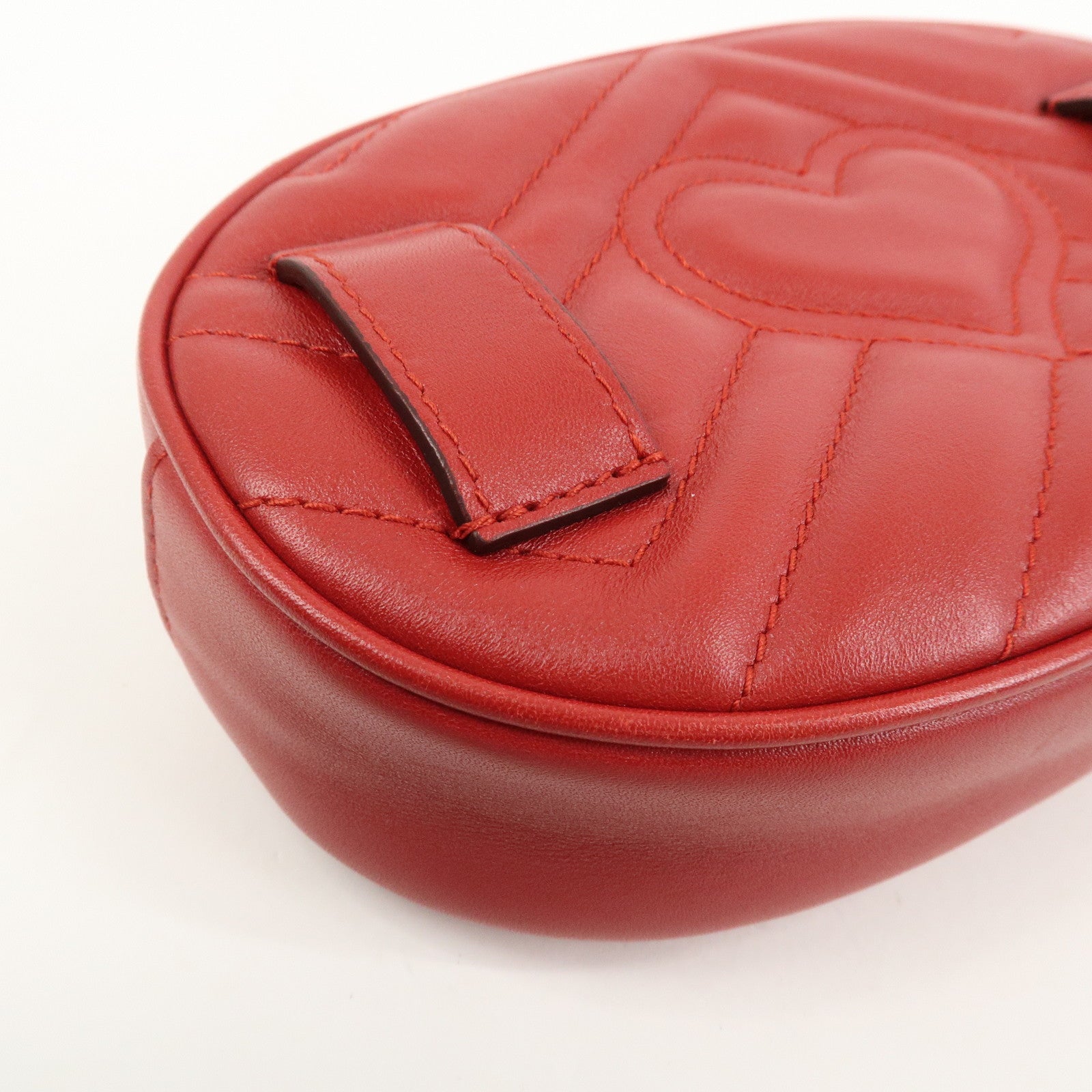 GUCCI GG Marmont Leather Waist Bag Crossbody Bag Red 476434