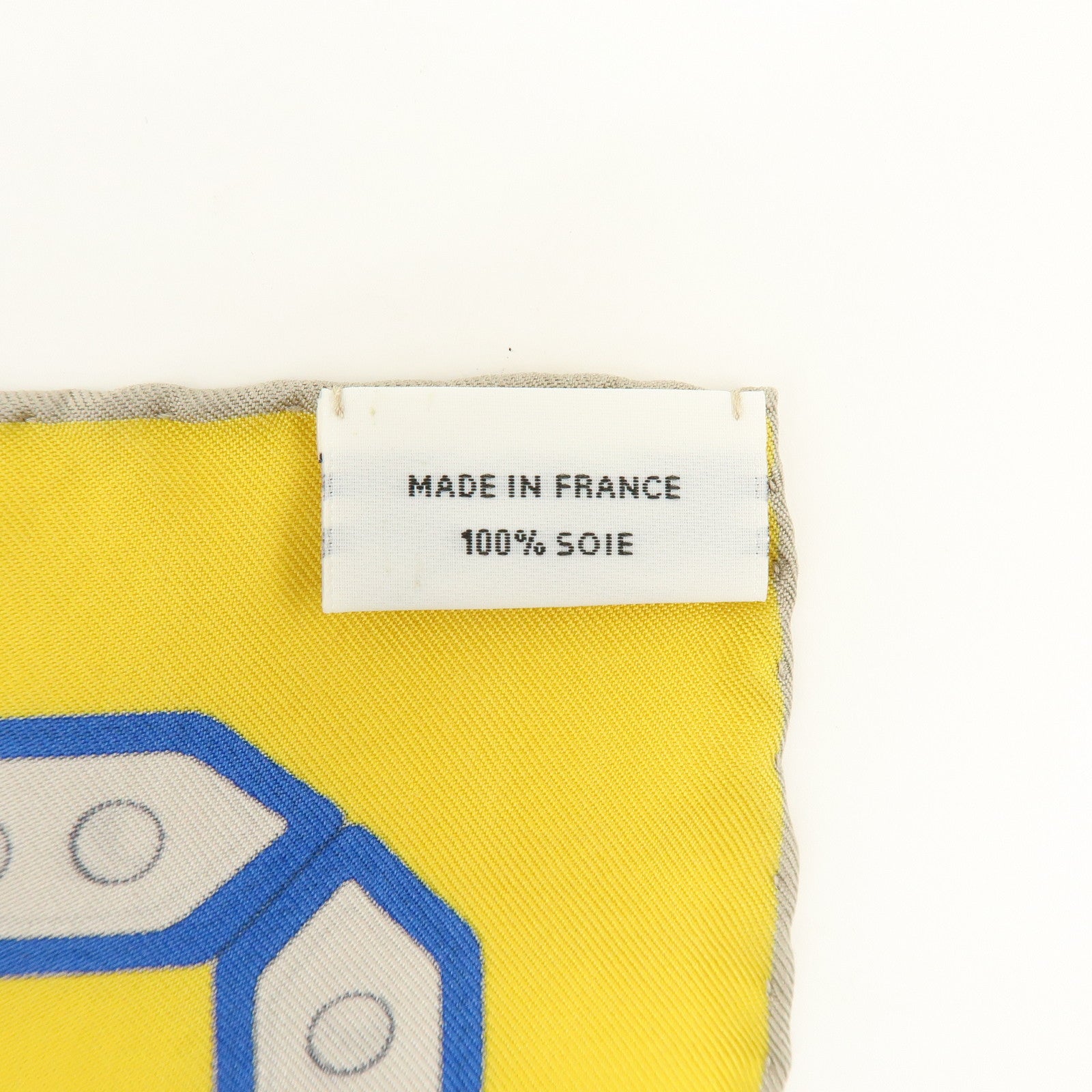 HERMES Carre 90 Silk 100% Scarf En Roue Libre Belt Print Yellow