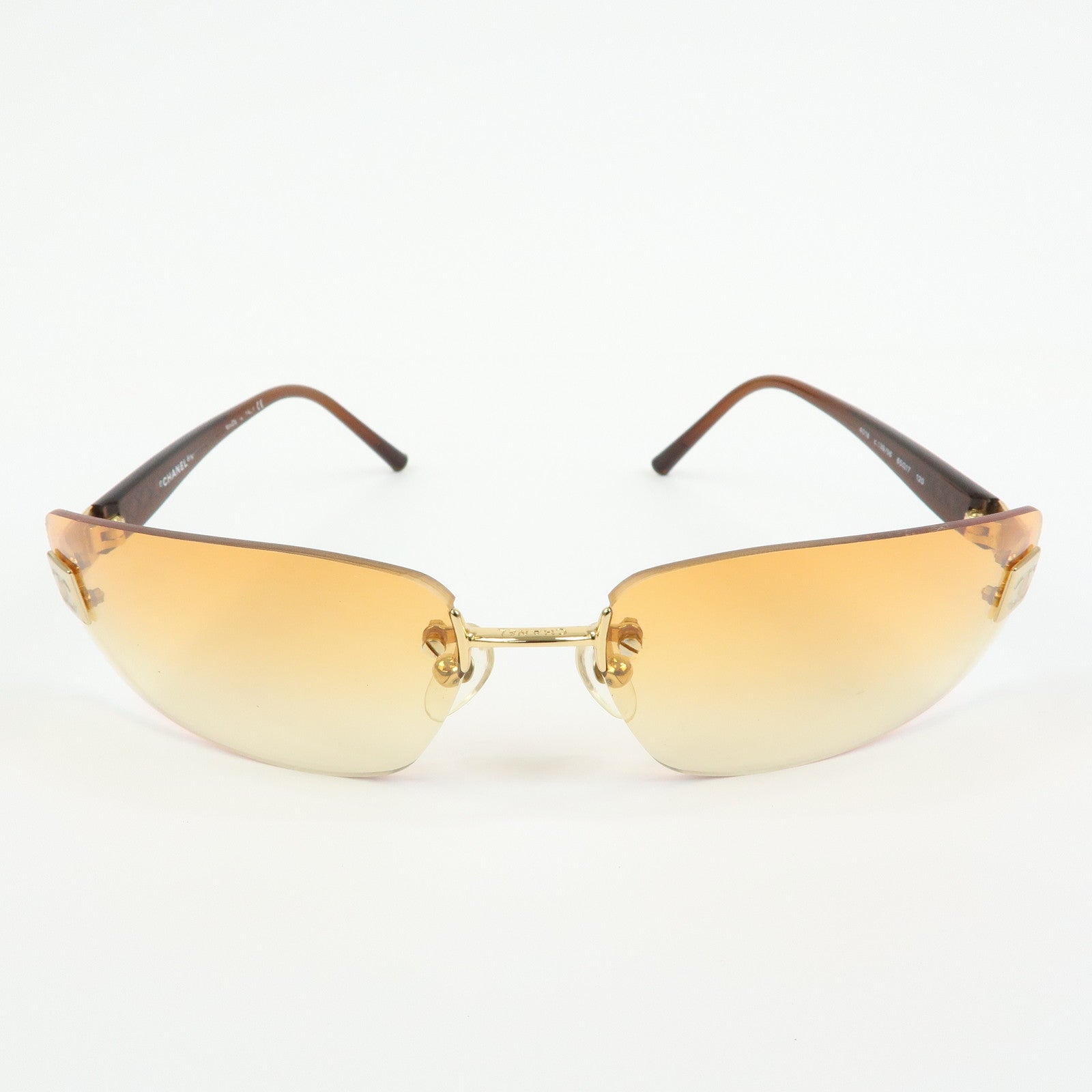 CHANEL COCO Mark Plastic Sunglasses 65笆｢17 c.139/56 4018 Brown