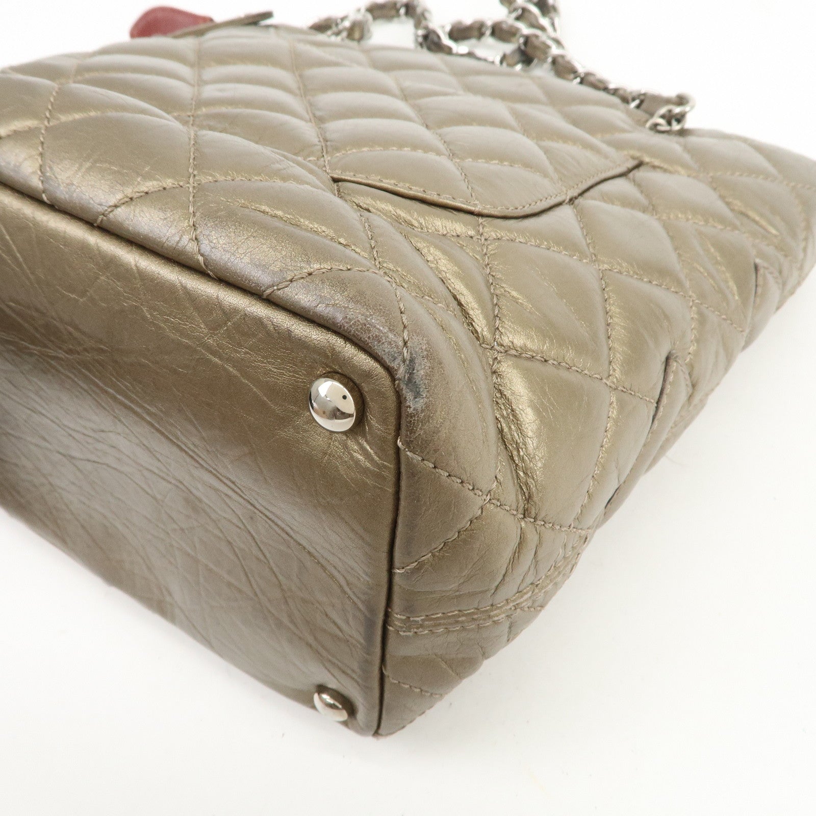 CHANEL Cambon Line Cotton Club Chain Shoulder Bag Tote Bag A34317