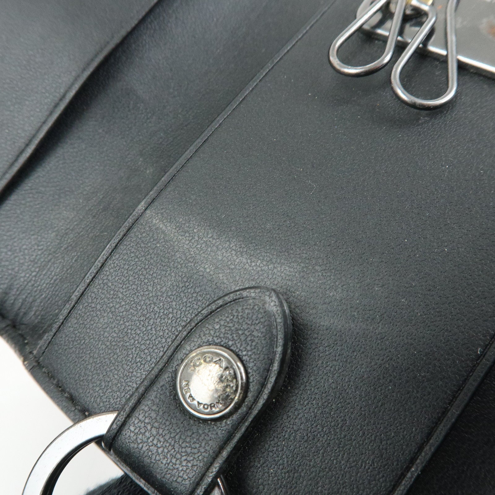 COACH Set of 3 Signature PVC Canvas Leather Key Case Pouch