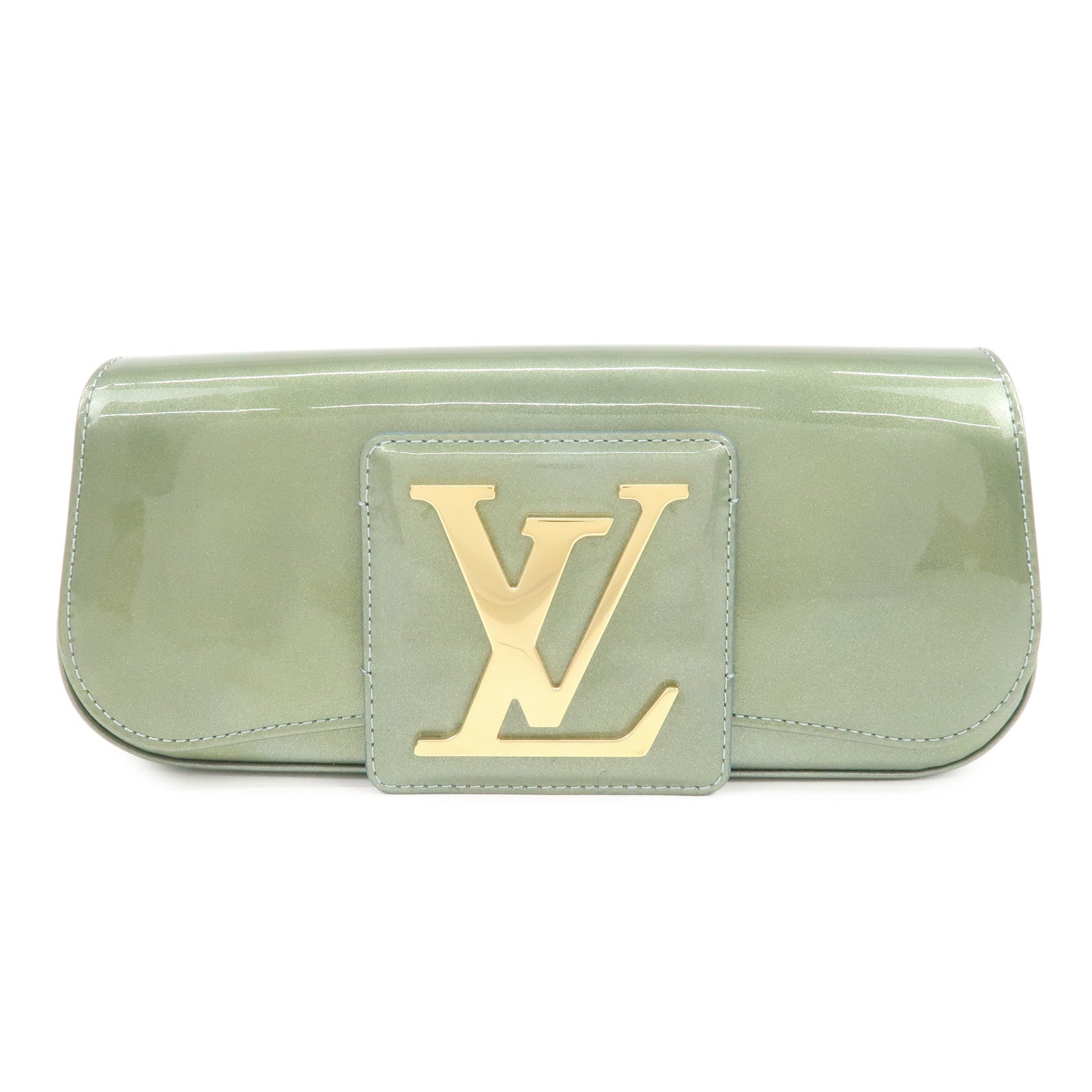 Louis Vuitton Vernis Leather Pochette Sobe Clutch Bag Blue