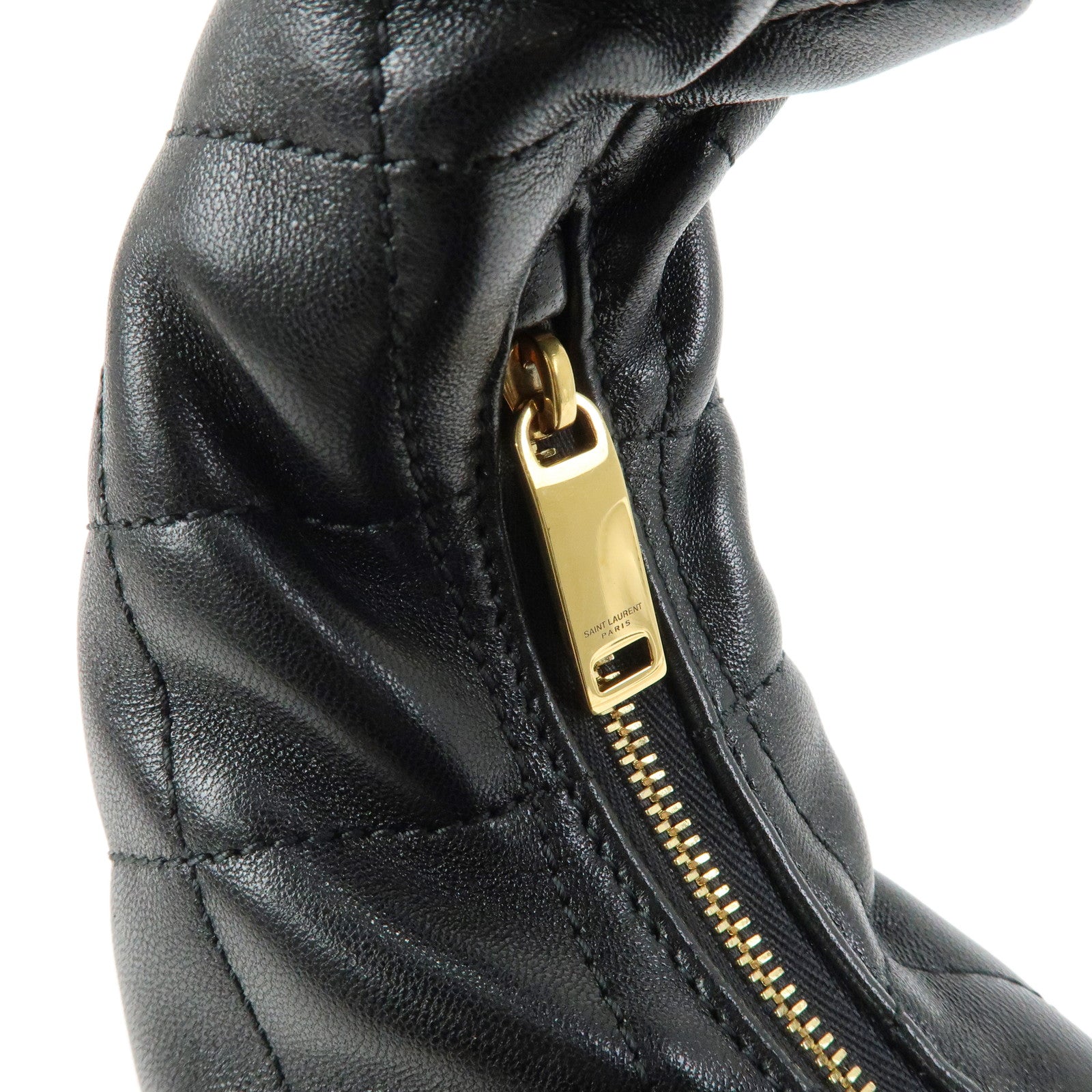 SAINT LAURENT PARIS ICARINO Quilting Nappa Leather Hand Bag Black
